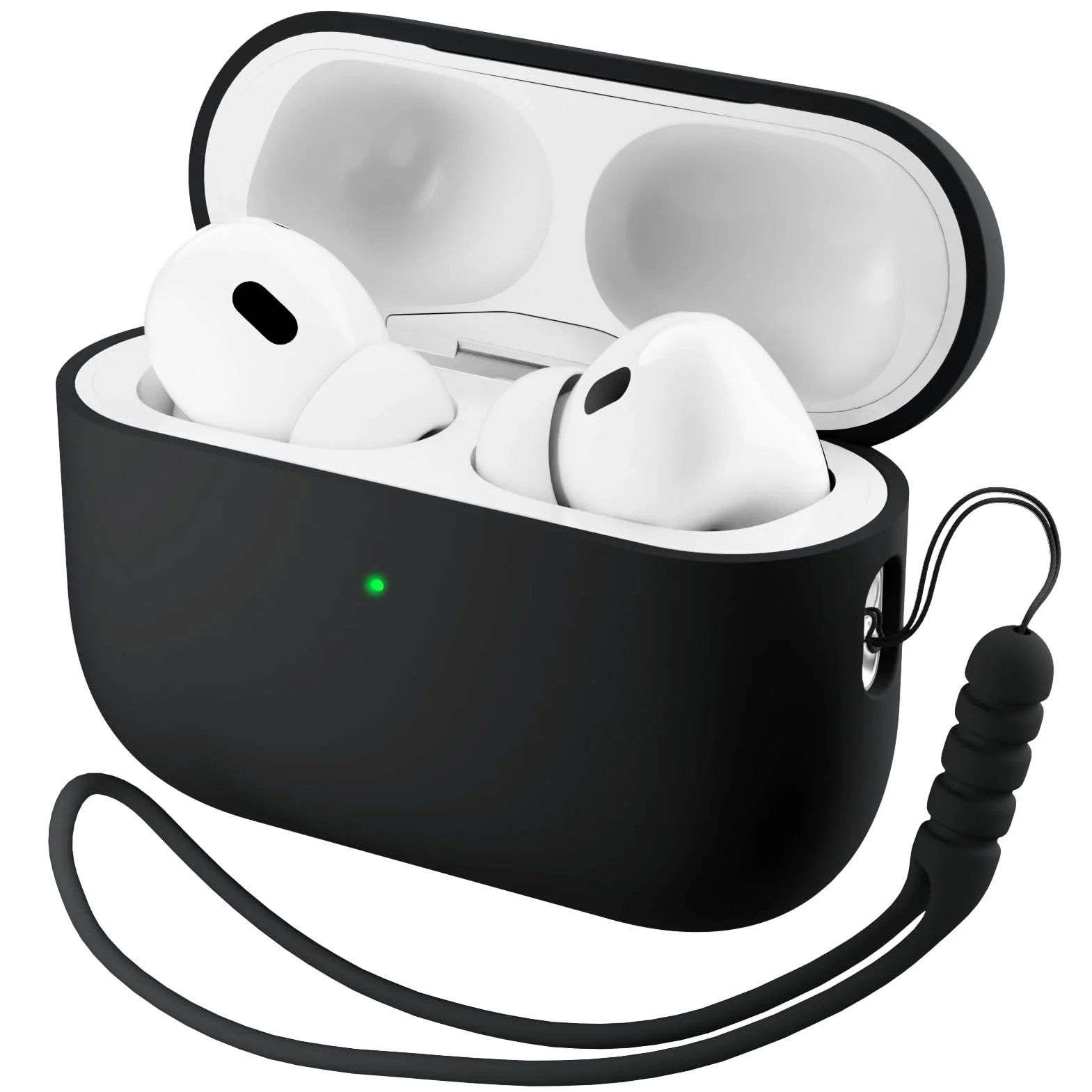 ORNARTO Cover per AirPods Pro 3 (2025), Custodia Compatibile con AirPods 3 Gen in Silicone Liquido Premium (Interno Rigido Indeformabile),con Cordino e Strumento di Rimozione,Nero