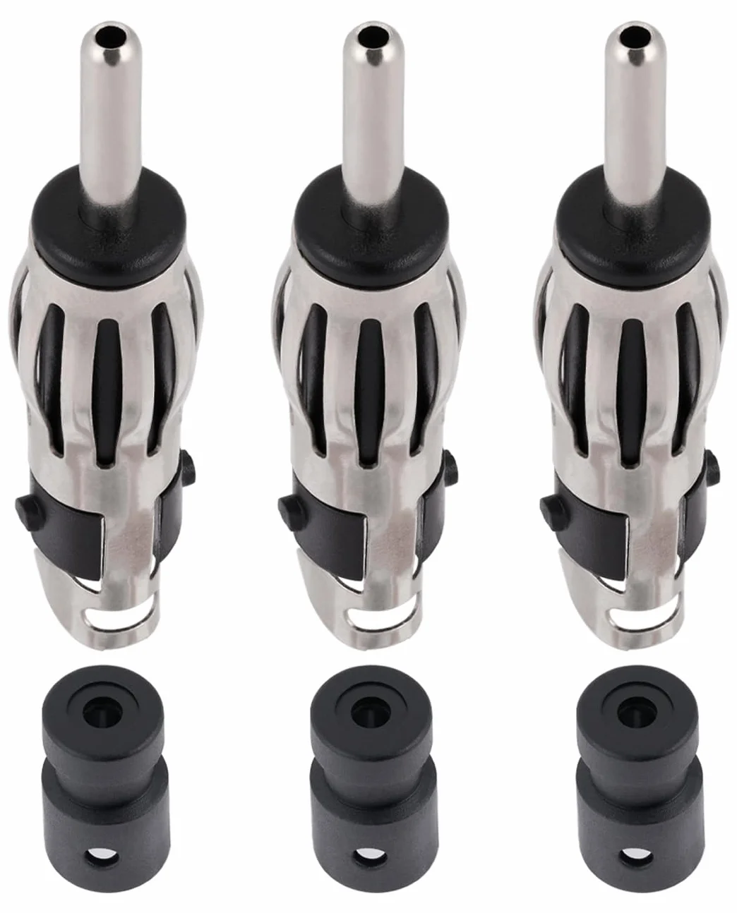 Vecys 3 Pezzi Connettore DIN Autoradio Maschio FM AM Antenna Universale per Auto Spina DIN Connettore in Rame per Cavo Coassiale di Estensione RG174
