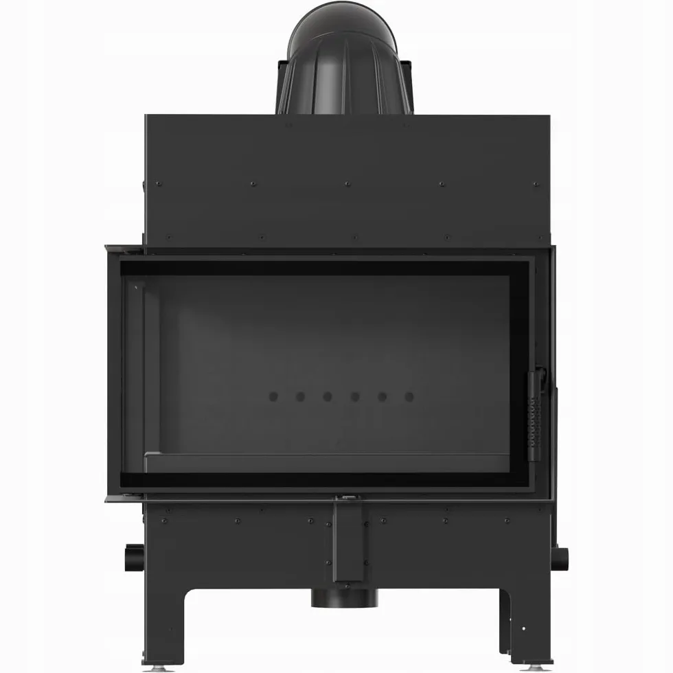 KRATKI Inserto per camino in acciaio a legna FLOKI 10 kW Ø200 sinistro A+ | Acciaio nero, efficienza 83,6%, classe A+. Ecodesign, BImSchV 2; per recupero calore.; combustione efficiente; Livello 2