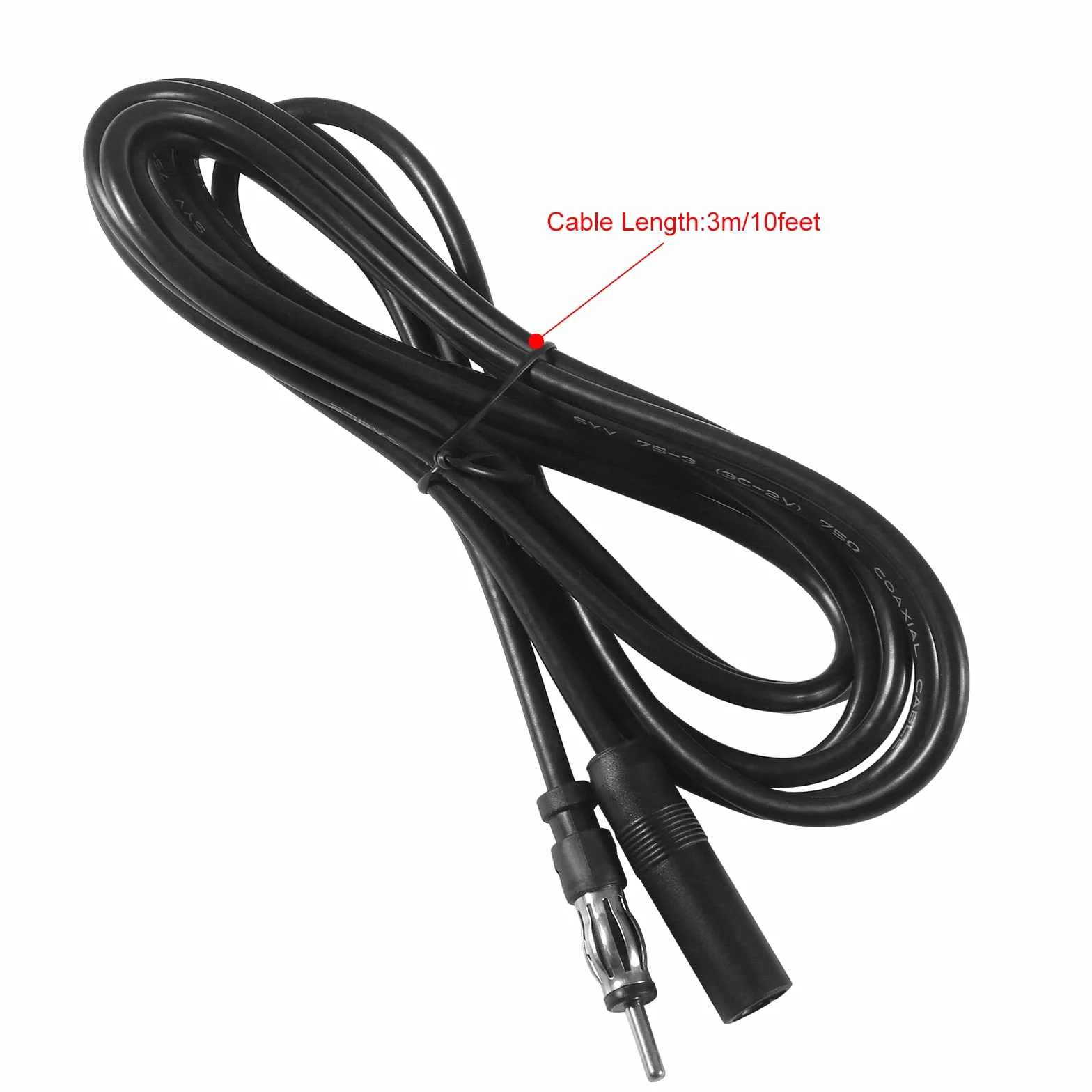 Cavo di prolunga per antenna autoradio, connettore DIN maschio a femmina, 9.8 piedi, per autoradio FM AM, cavo coassiale per veicolo, camion, stereo, lettore CD, lettore multimediale