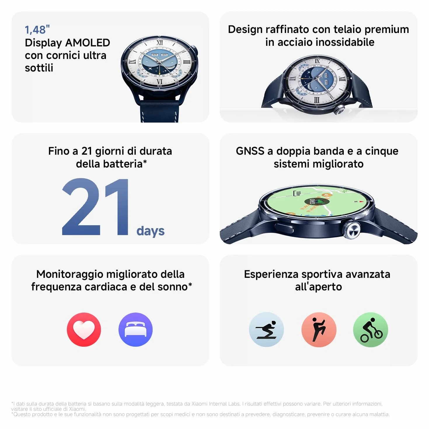 XIAOMI Watch S5 46 mm, Smartwatch per Uomo/Donna, AMOLED da 1,48", Fitness Tracker con Monitoraggio del Sonno, 21 Giorni, 150+ Modalità Sportive, GPS Dual-Band, NFC, Android&iOS, Nero