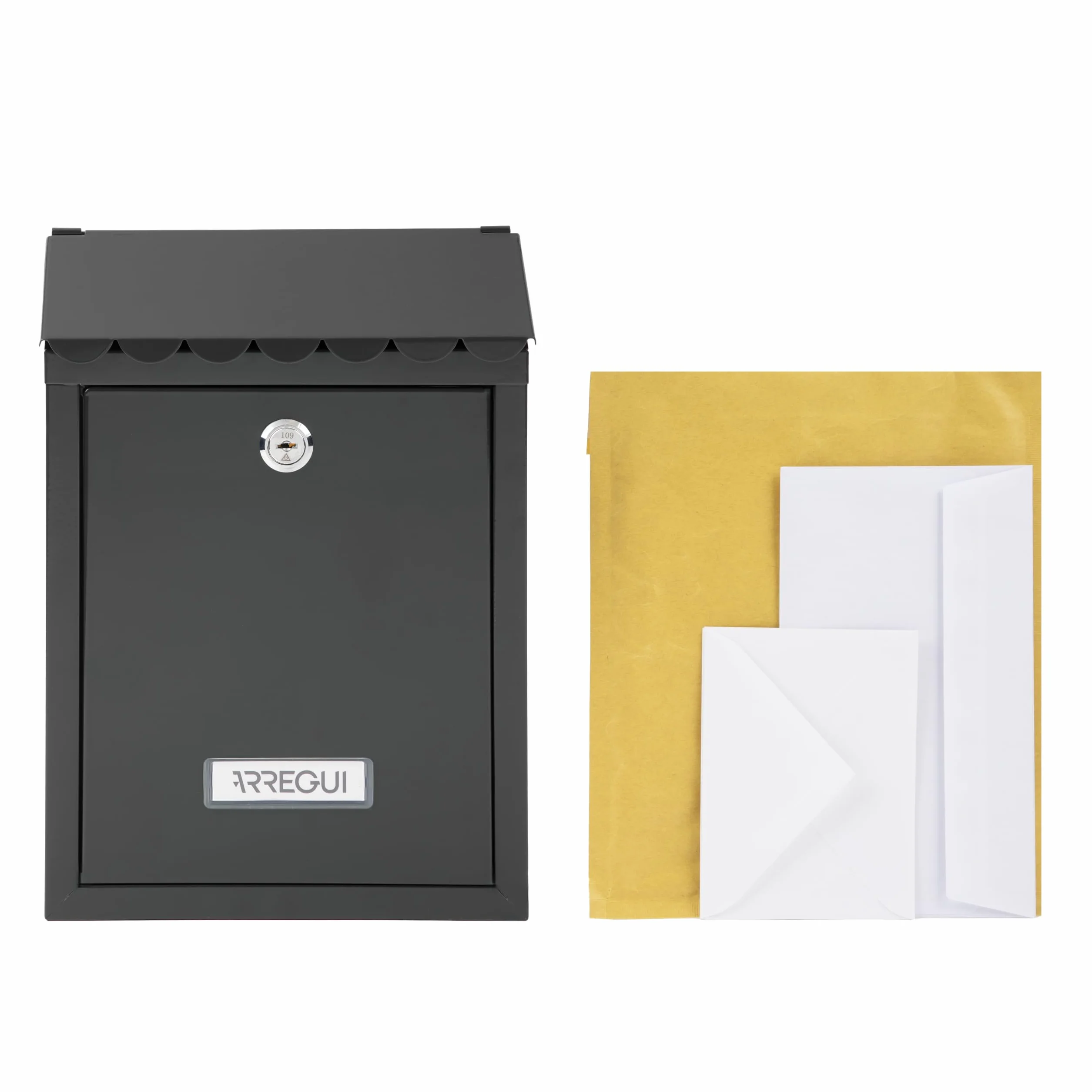 ARREGUI Civic E5724-C Cassetta Postale Individuale Acciaio Esterno S DIN A5 Nero