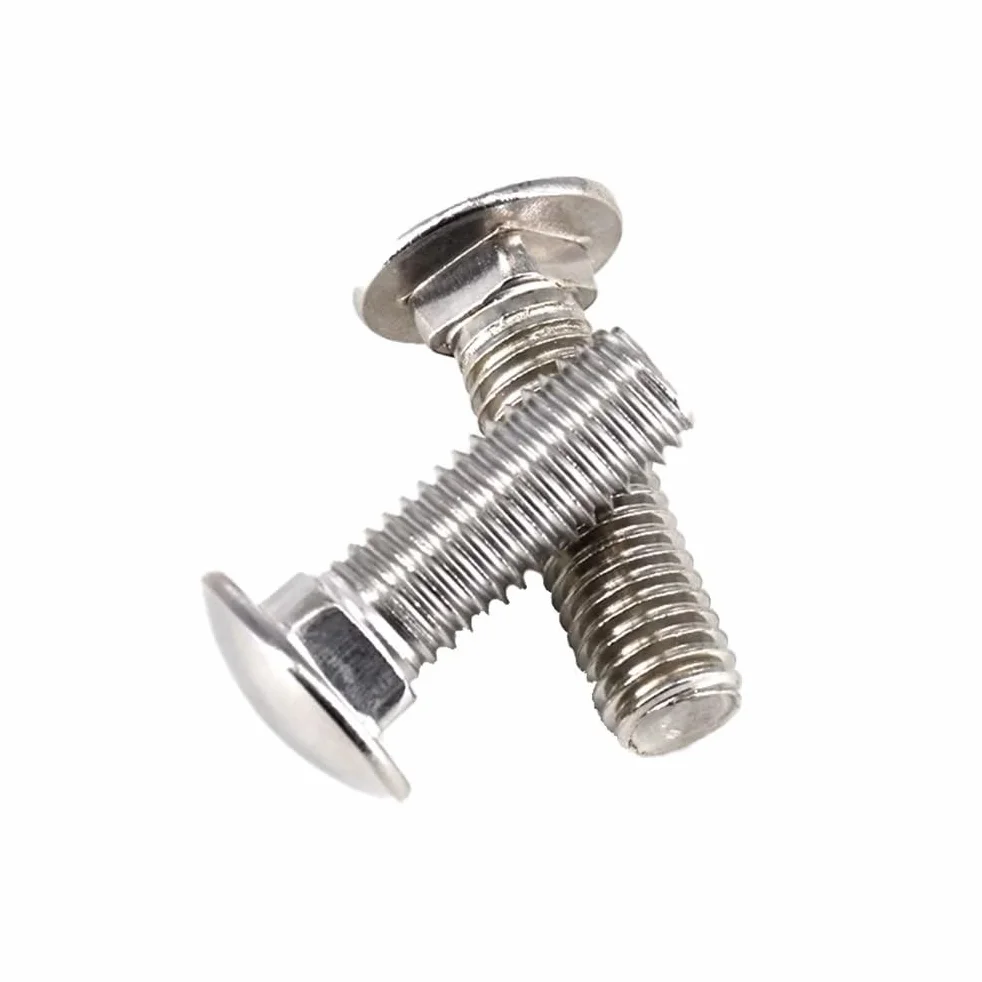 Bullone Carrello M4x10mm Acciaio Inox 60 Pezzi Viti Testa Tonda Collo Quadrato
