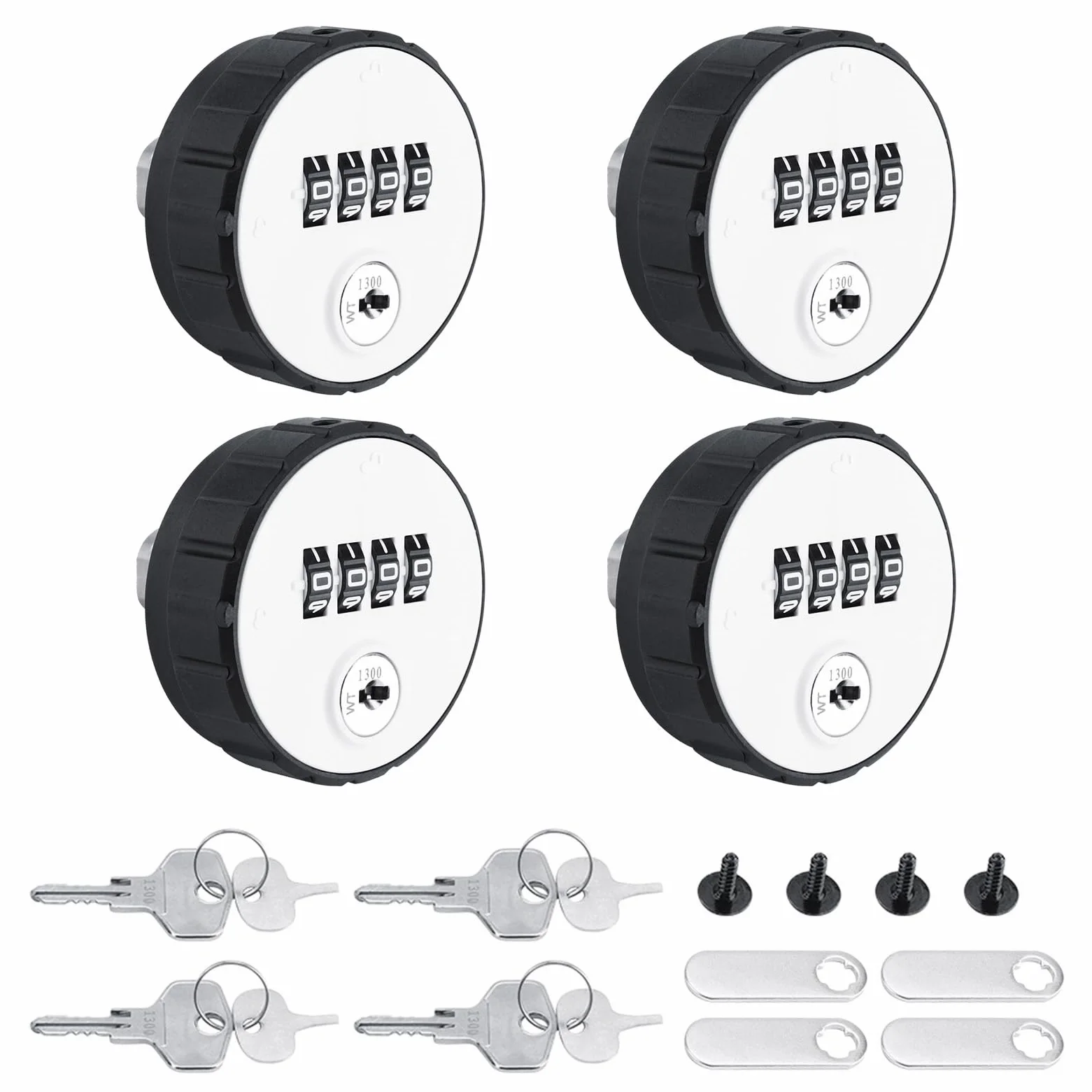 4 Confezione Combinazione Cabinet Lock, Serratura Digitale con Codice in Lega di Zinco Combinazione Cam Cilindro Codificato con Chiave per Cassetti Scatola Mailbox (36 mm)