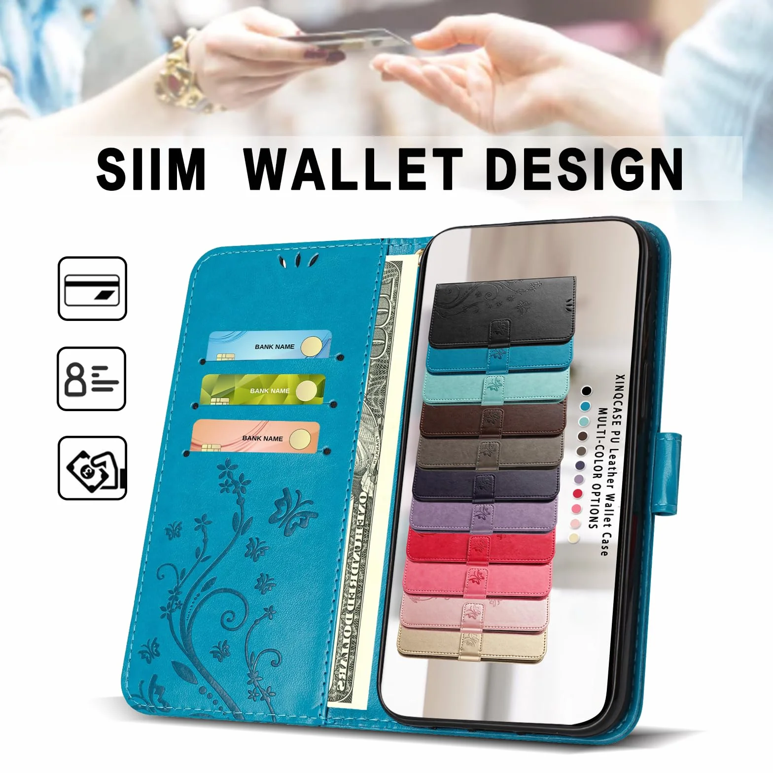 Cover per Samsung Galaxy A52 4G / 5G / A52S 5G, Custodia a Portafoglio in Pelle PU [Slot per Schede], Cover a Libro Flip Caso Custodia per Samsung A52 4G / 5G / A52S 5G, Blu