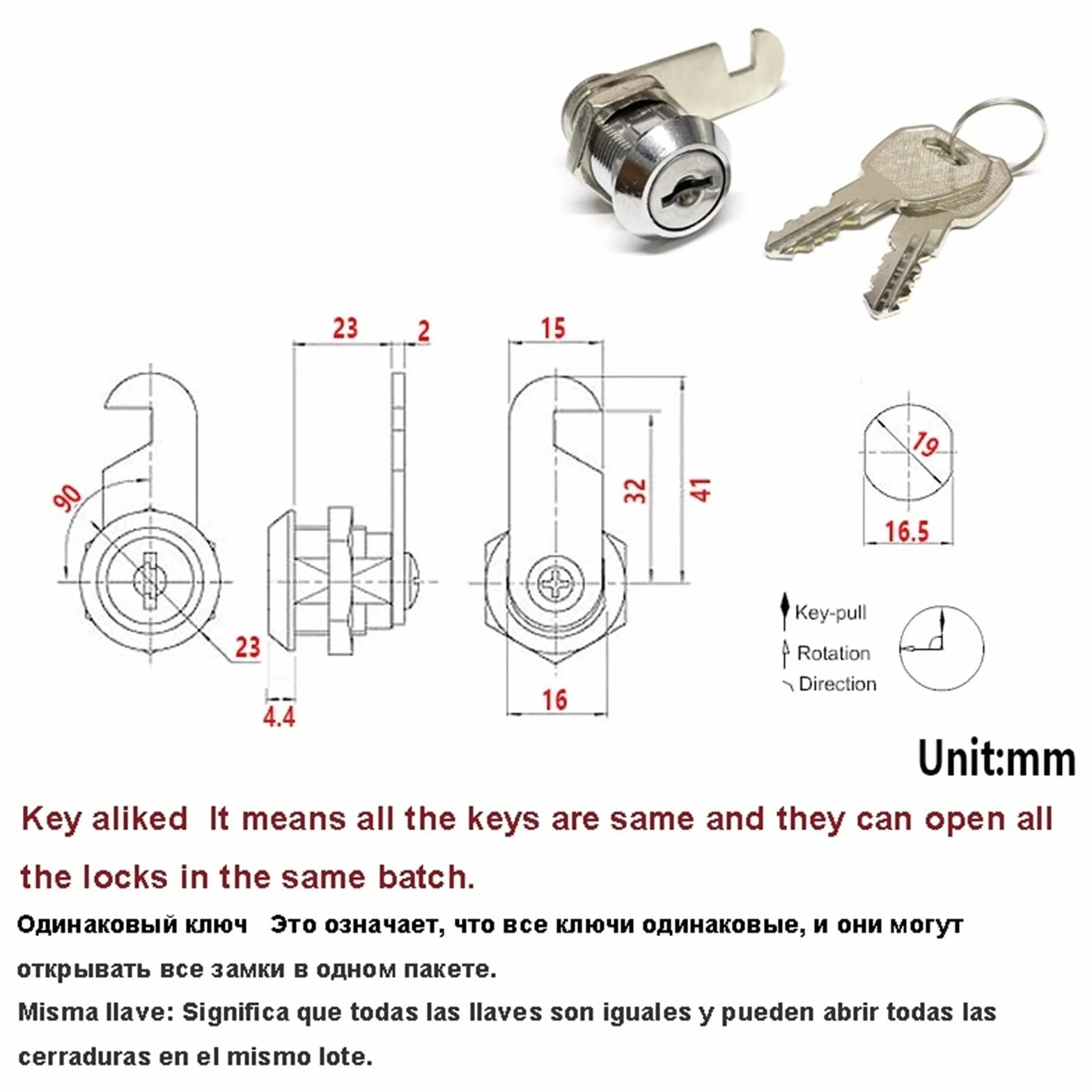 Serratura a camma for cassetto Cassetta degli attrezzi Armadietto Accessori hardware 2003M F