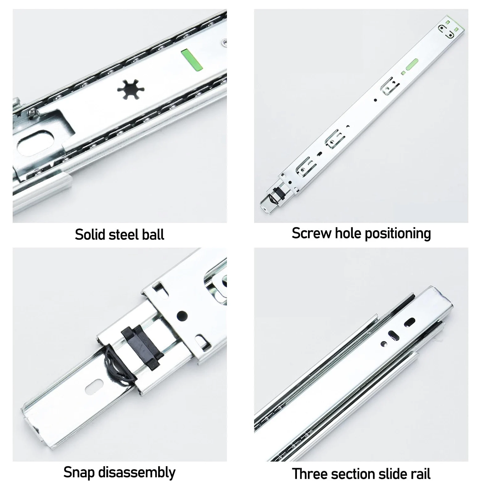Binario in Acciaio ad Estrazione Totale for Carichi Pesanti - Guide per Cassetti con Chiusura Ammortizzata - Guide con Cuscinetti a Sfera - Guide Silenziose for Armadietti da Cucina - 1 Paio ( Size :