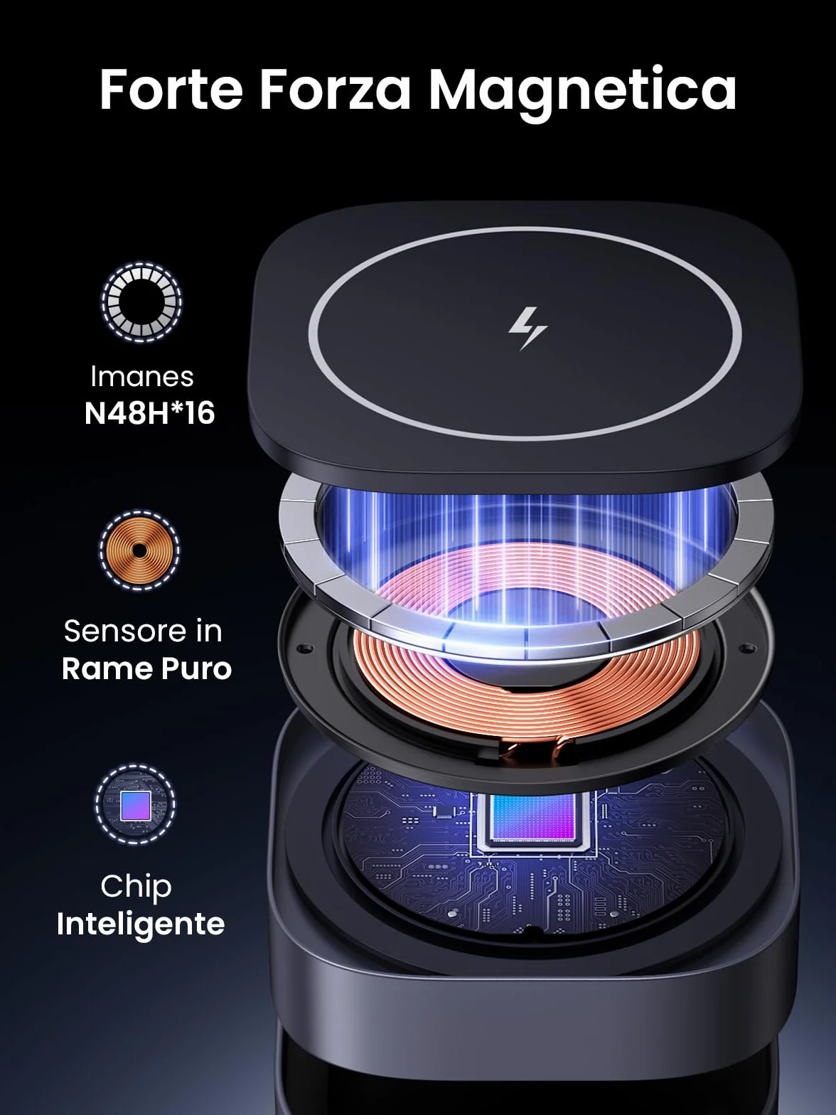 UGREEN MagFlow Caricatore Wireless, Stazione di Ricarica 2 in 1 per Cuffie, Caricabatterie Magnetico Compatibile con iPhone 17 Pro Max Air/16/15/14/13/12, AirPods PRO 2/3