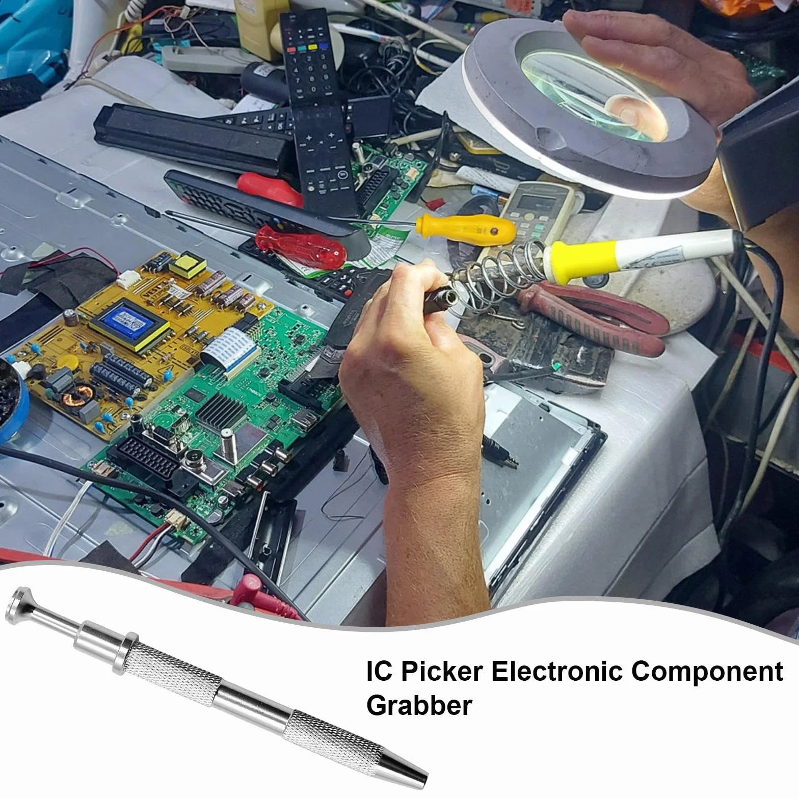 Estrattore Componente Elettronico con Artigli Regolabili IC BGA PLCC Chip Back Design a Molla per Riparazioni Scheda Madre