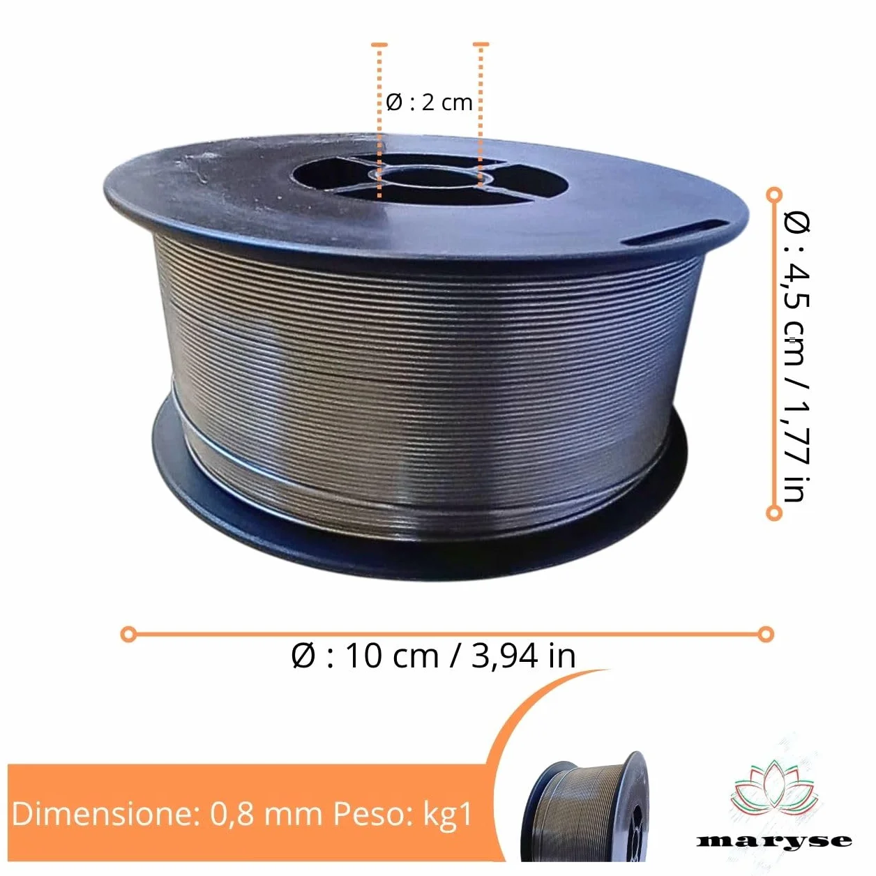 Filo Animato 0.8mm per Saldatura MIG No Gas Flux Cored Kg1