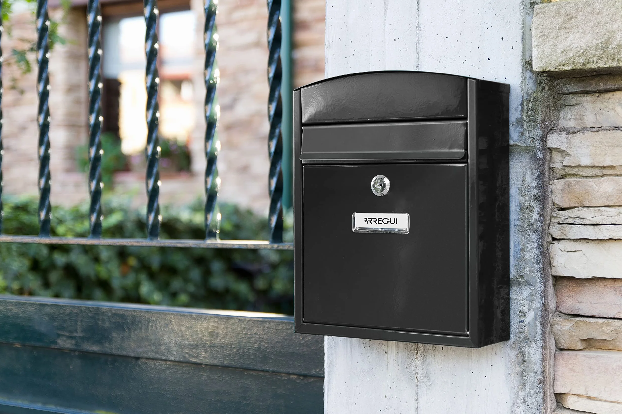 ARREGUI Compact E5734 Cassetta Postale Individuale in Acciaio da Parete Esterno S DIN A5 Nero