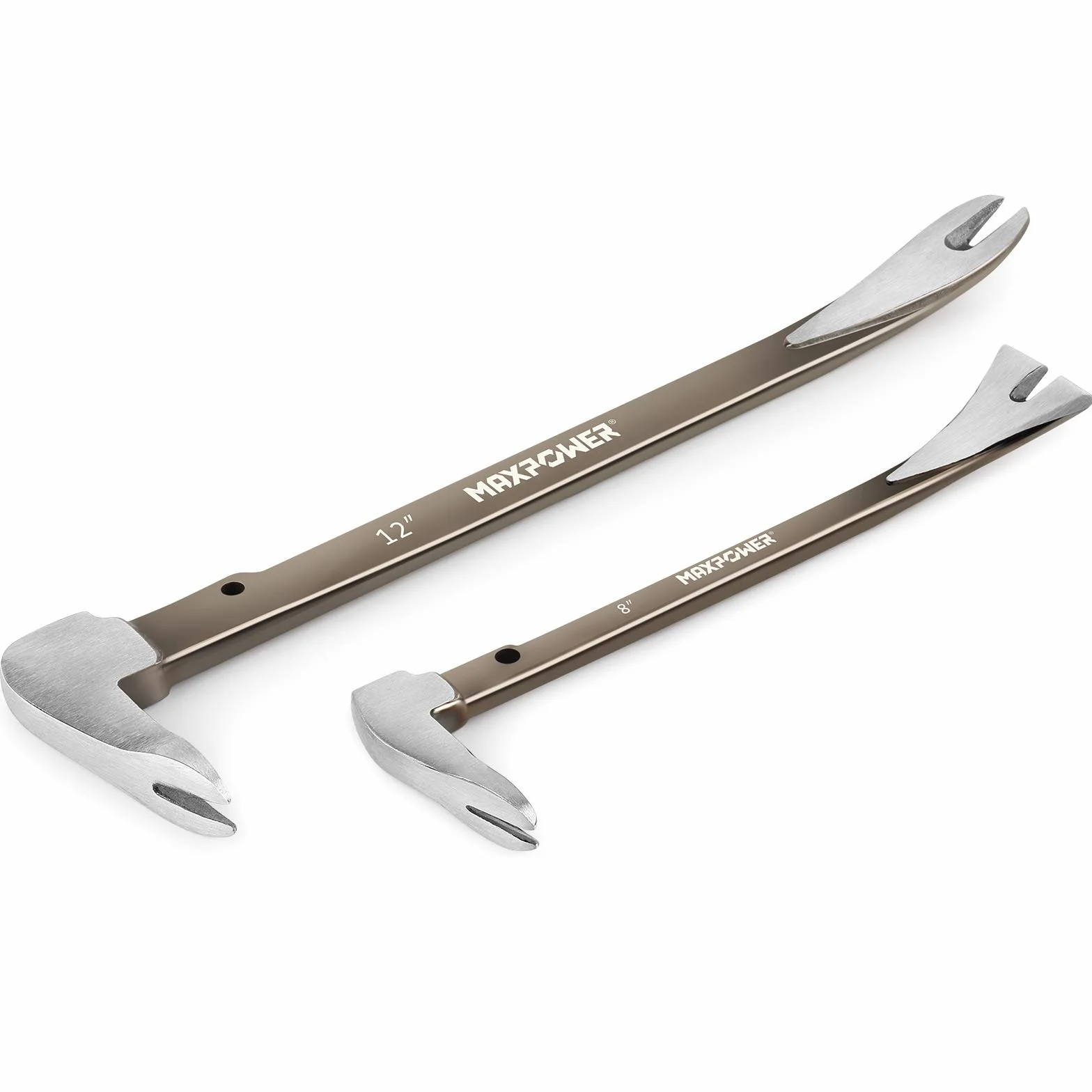 MAXPOWER Set di Leverino da Carpentiere, Confezione da 2 Leva per Estrattore per Unghie e Raschietto per Scalpello Levachiodi Giapponese (210 mm e 300 mm)