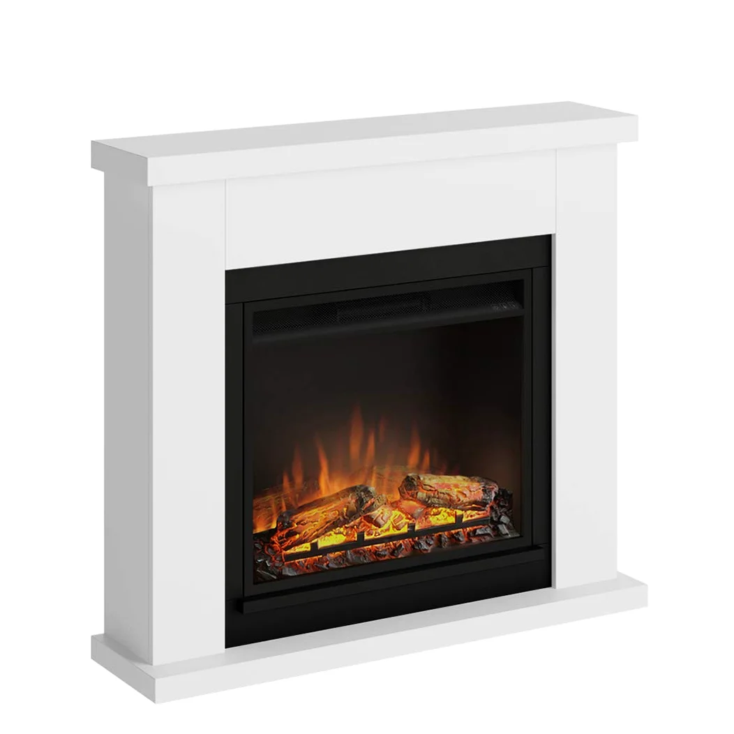 TAGU Frode Camino elettrico con PowerFlame, riscaldamento e termostato, timer 7 giorni, effetto fiamma LED, telecomando (Bianco puro)