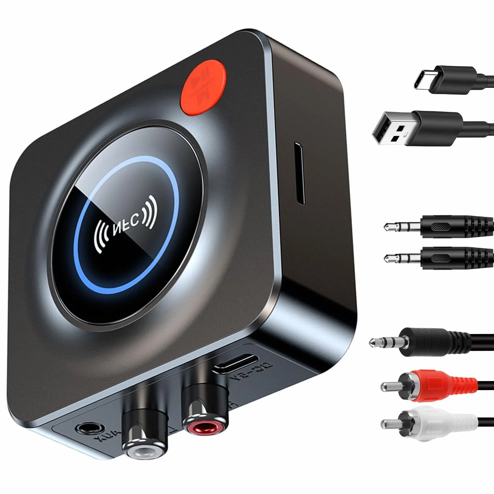Ricevitore Bluetooth 5.3 HiFi, Adattatore Bluetooth AUX per Stereo Casa, Altoparlante, Amplificatore HiFi, con RCA/AUX Jack 3,5mm per Stereo Casa, Altoparlante, Amplificatore