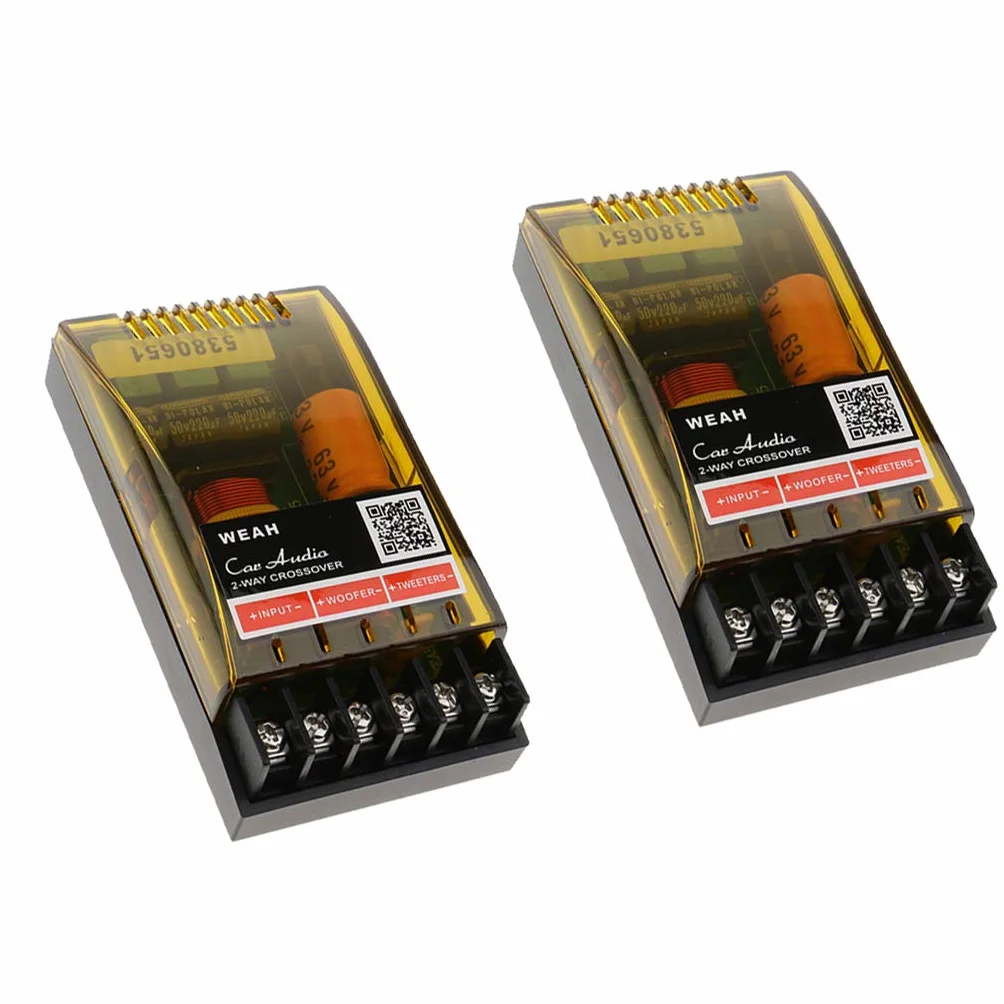 kesoto 2pcs Regolabile Alti/Bassi Divisore Frequenza Audio a 2 Vie Crossover Filtro Altoparlante Subwoofer