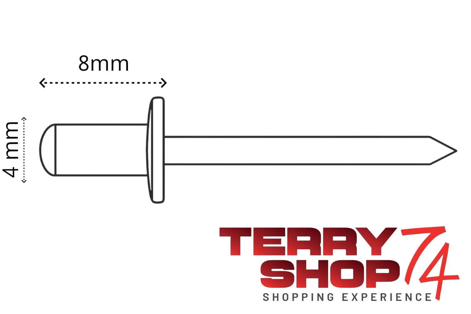 Zestaw nitów aluminiowych 3.2 4 4.8 mm (4x8mm, 100 szt.)
