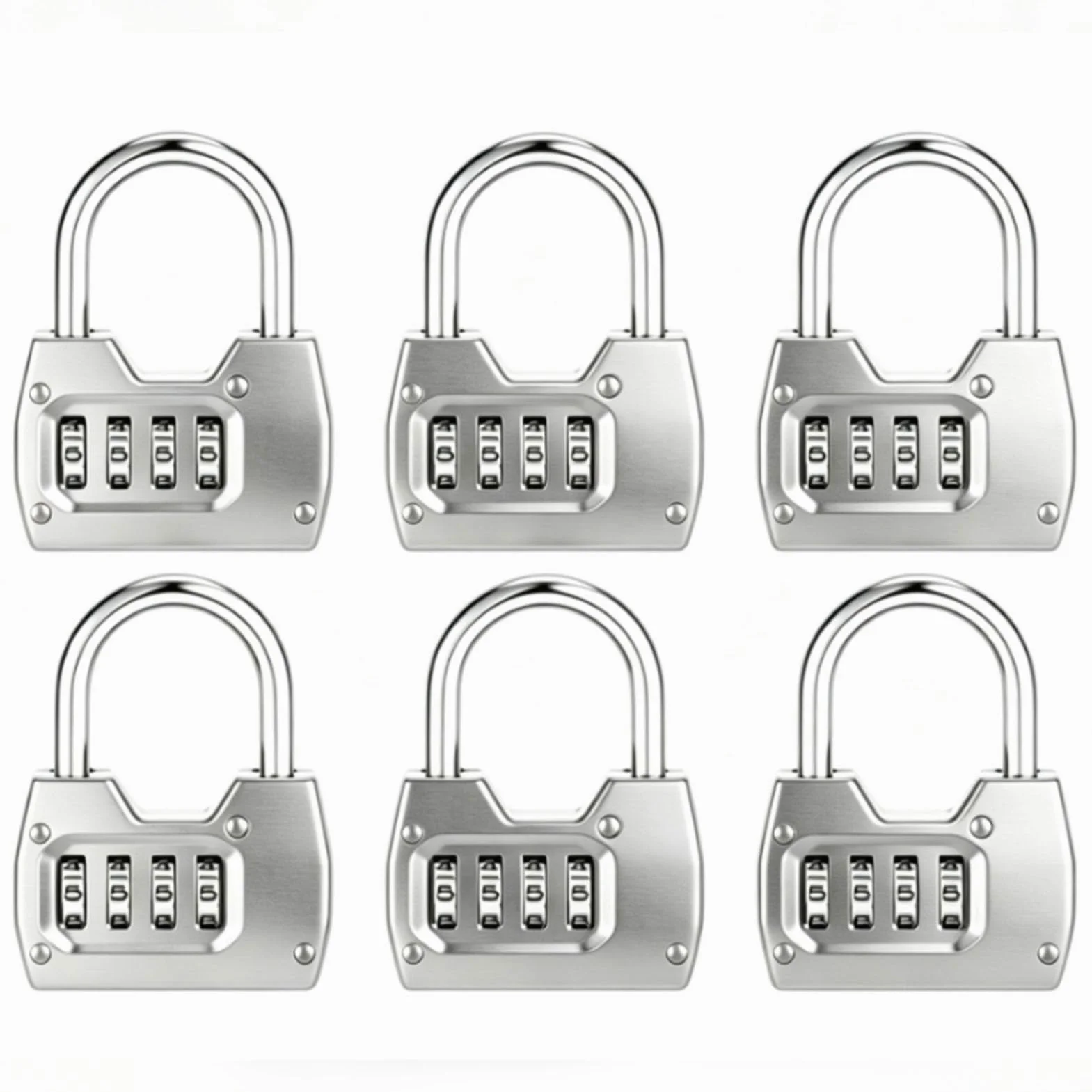Luocute Lucchetto con Combinazione a 4 Cifre, Lucchetto Impermeabilizzante Ripristinabile (6 pacchi)