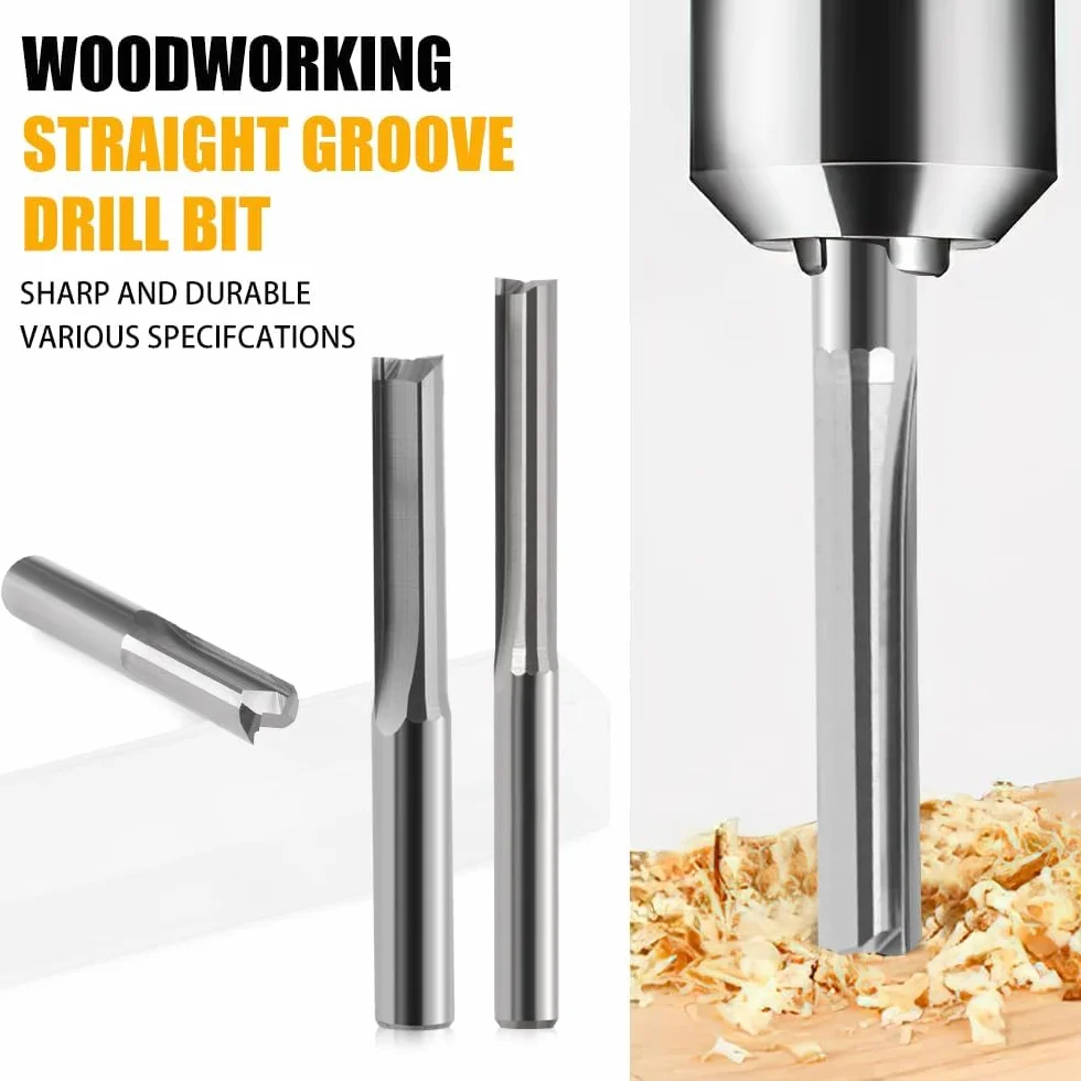 Punte dritte per fresa CNC, 5 pezzi, fresa con 2 scanalature, 2 x 17 mm, fusto da 1/8" in metallo duro CNC, set di macinini per incisione in PVC e acrilico