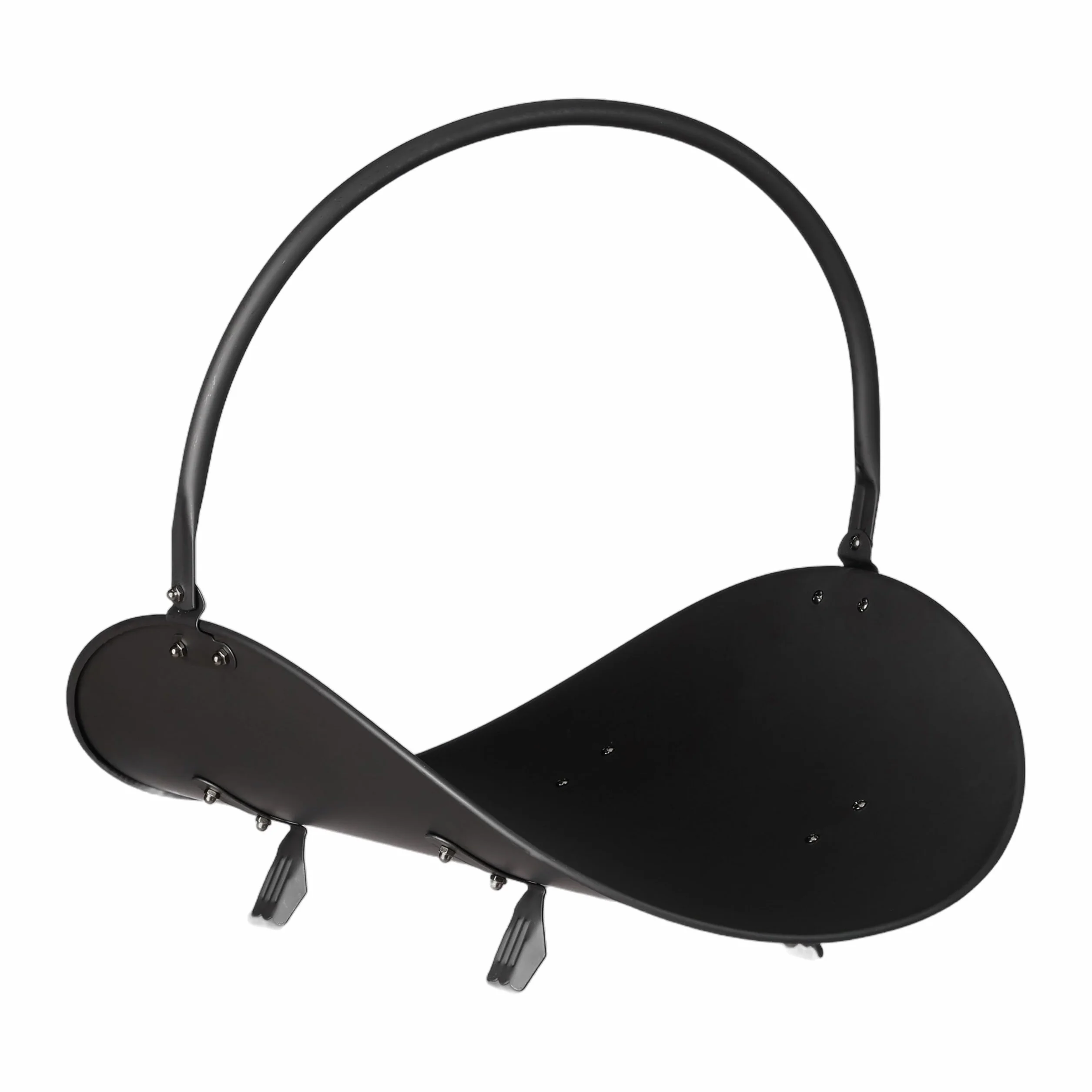 Relaxdays Cesto porta-legna da camino nero contenitore grande culla per legname metallo HxLxP 40 x 38 x 48 cm nero