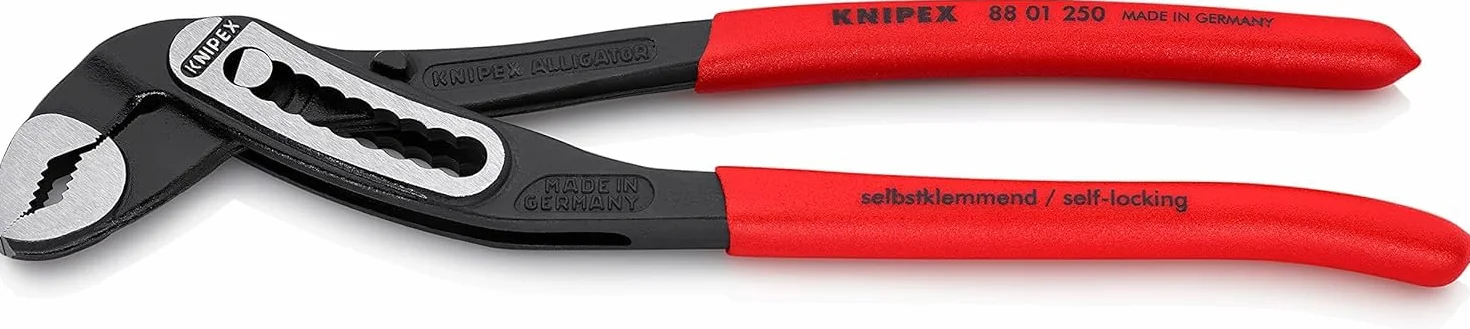 KNIPEX Alligator Pinza regolabile per tubi e dadi Rivestiti in resina sintetica antiscivolo 250 mm, 88 01 250