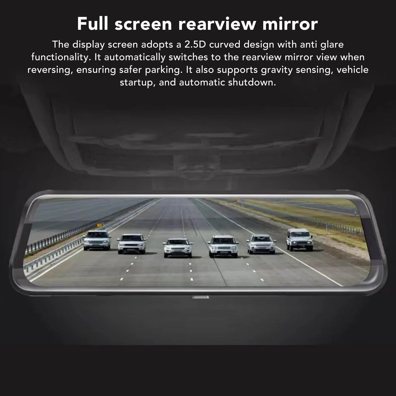 Dash Cam con Specchio da 9,66 Pollici Telecamera per Specchietto Retrovisore Anteriore e Posteriore, Doppia Fotocamera Anteriore e Posteriore Touch Screen, Fotocamera di Backup