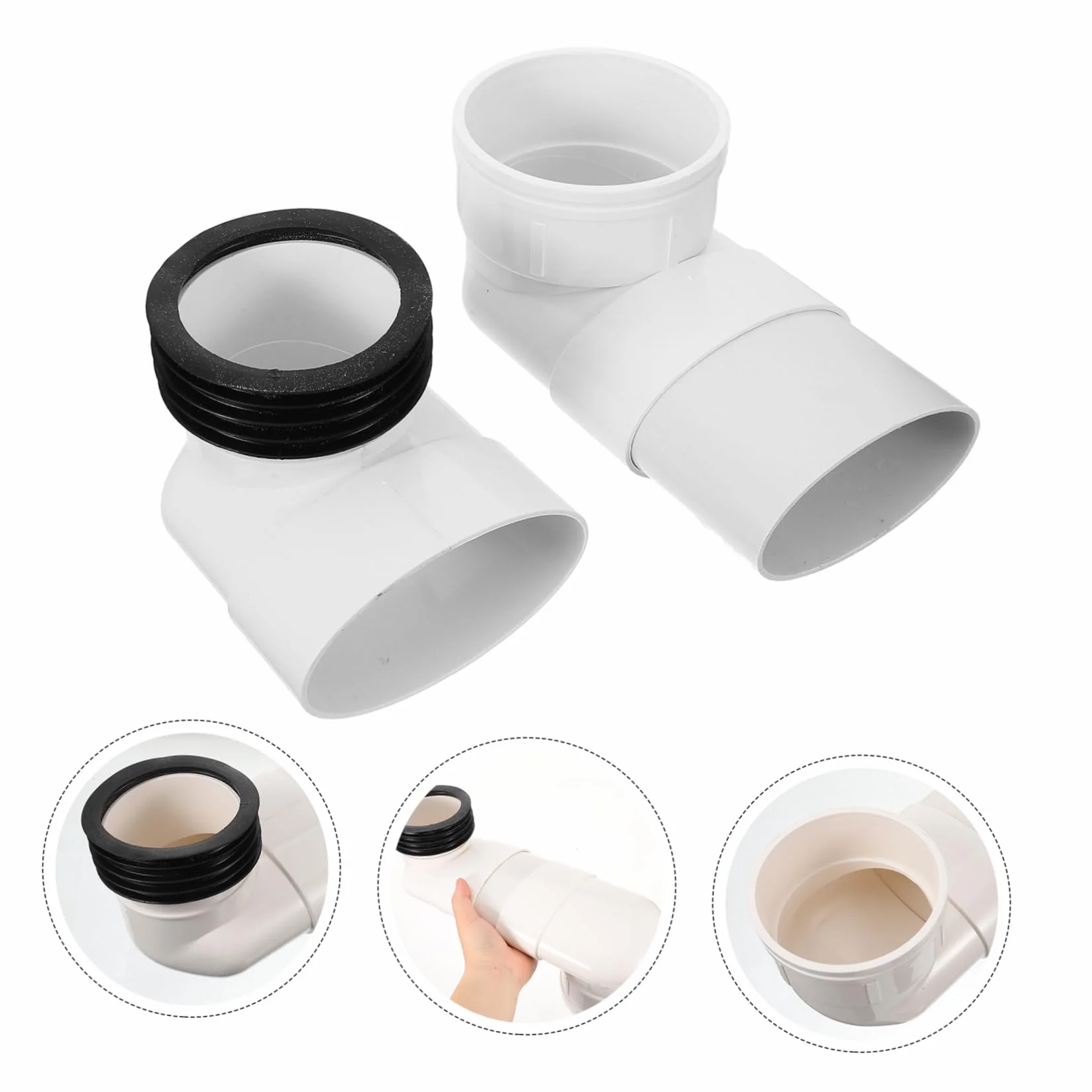 SHINEOFI Manicotto di Collegamento Wc in Pvc Resistente a Usura Spostamento Massimo 10cm