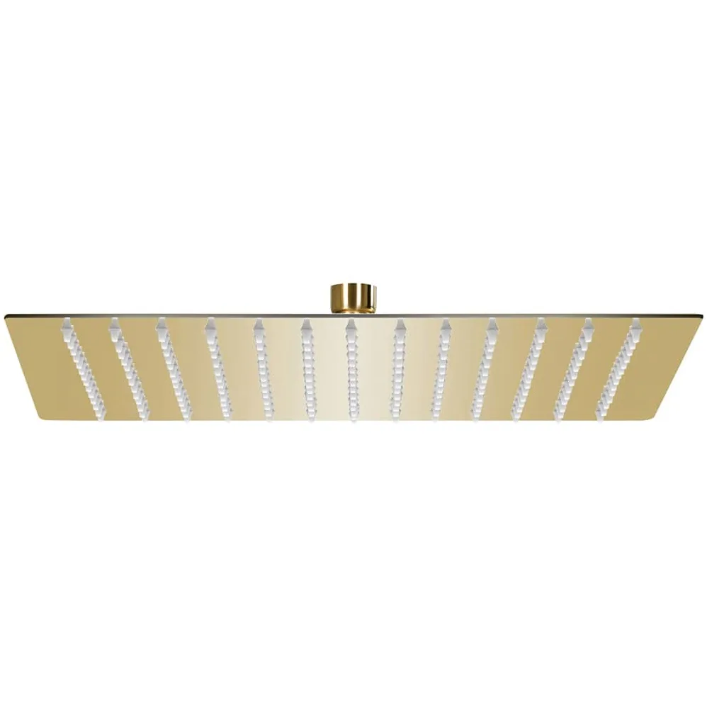 Soffione a pioggia in acciaio inox, 30 x 30 cm, quadrato, dorato, con 168 ugelli anticalcare, per montaggio a parete o a soffitto, risparmio idrico, soffione doccia ad alta pressione, per