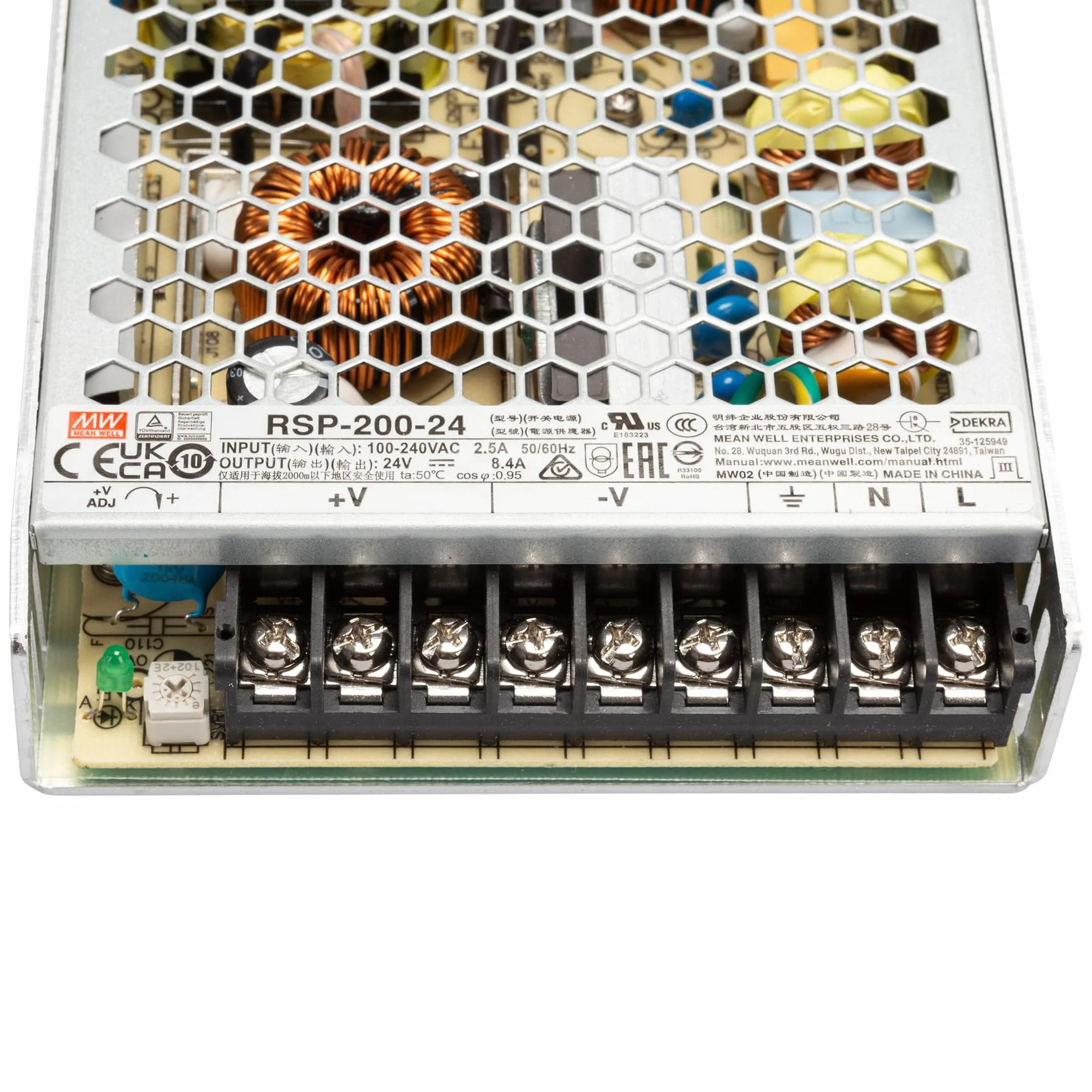 Mean Well RSP-200-24 - Blocco di alimentazione AC/DC, chiuso, 8,4 A, 201 W, 24 V/DC