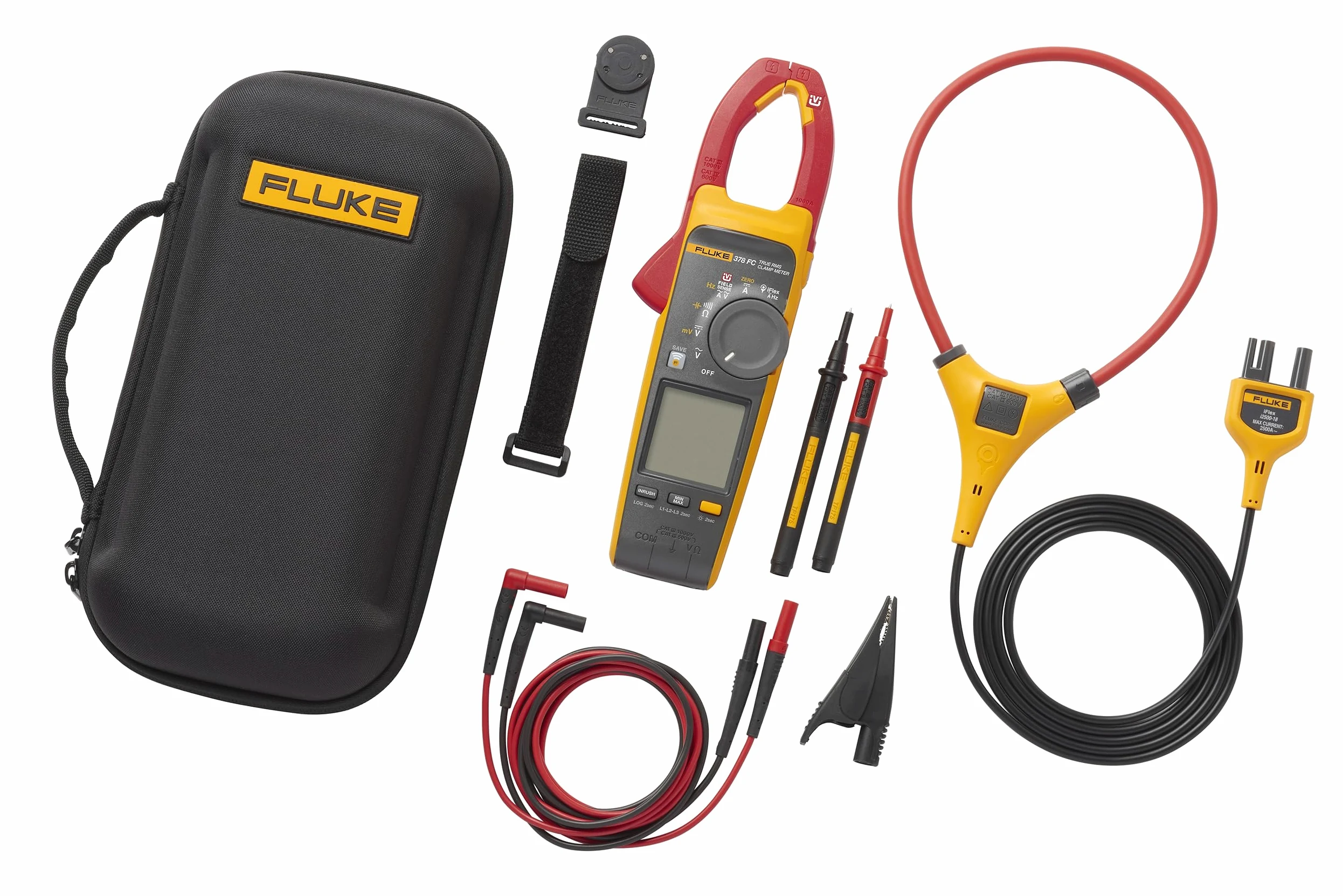 Multimetro a pinza per misurare la tensione senza contatto AC/DC TRMS Fluke 378 FC con iFlex