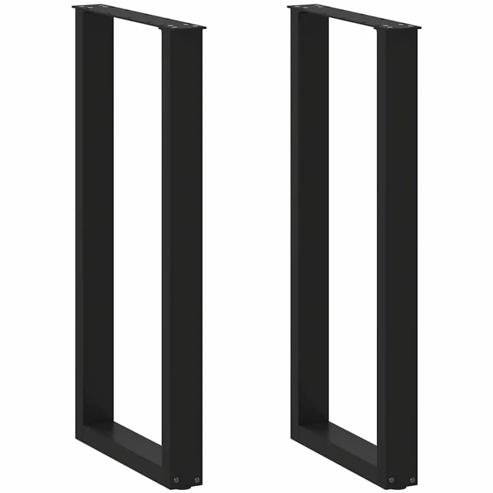 vidaXL Gambe per tavolo da bar a forma di U 2 pz nere 40x(100-101) cm in acciaio