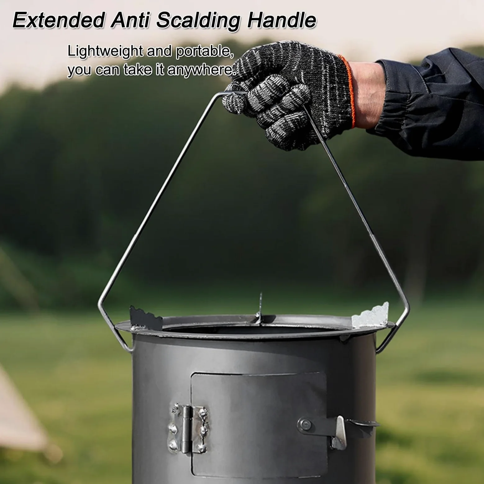 Stufa a Legna Portatile, Stufe a Legna da Campeggio per Cucinare, Barbecue e Riscaldamento, Design in Acciaio Resistente per Campeggio, Escursionismo e Uso di Emergenza(27cm/10in)