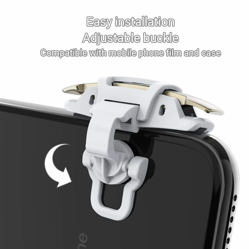 Ozkak Trigger Mobile Controller Joystick Smartphone Mobile Controller L1 R1 Gamepad Cellulari Mobili Game L1 R1 per PUBG COD Compatibile con Telefono Cellulare iPhone iOS Android, Bianco