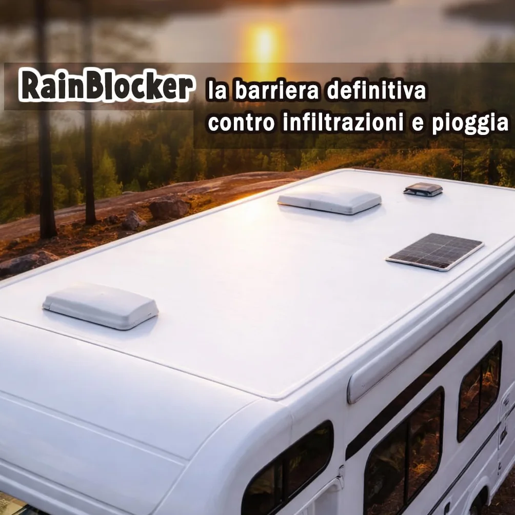 Resin Pro RainBlocker Rivestimento Impermeabilizzante Elastico Tetti Camper Van Caravan Membrana Protettiva Bianco Anti-UV 1 kg