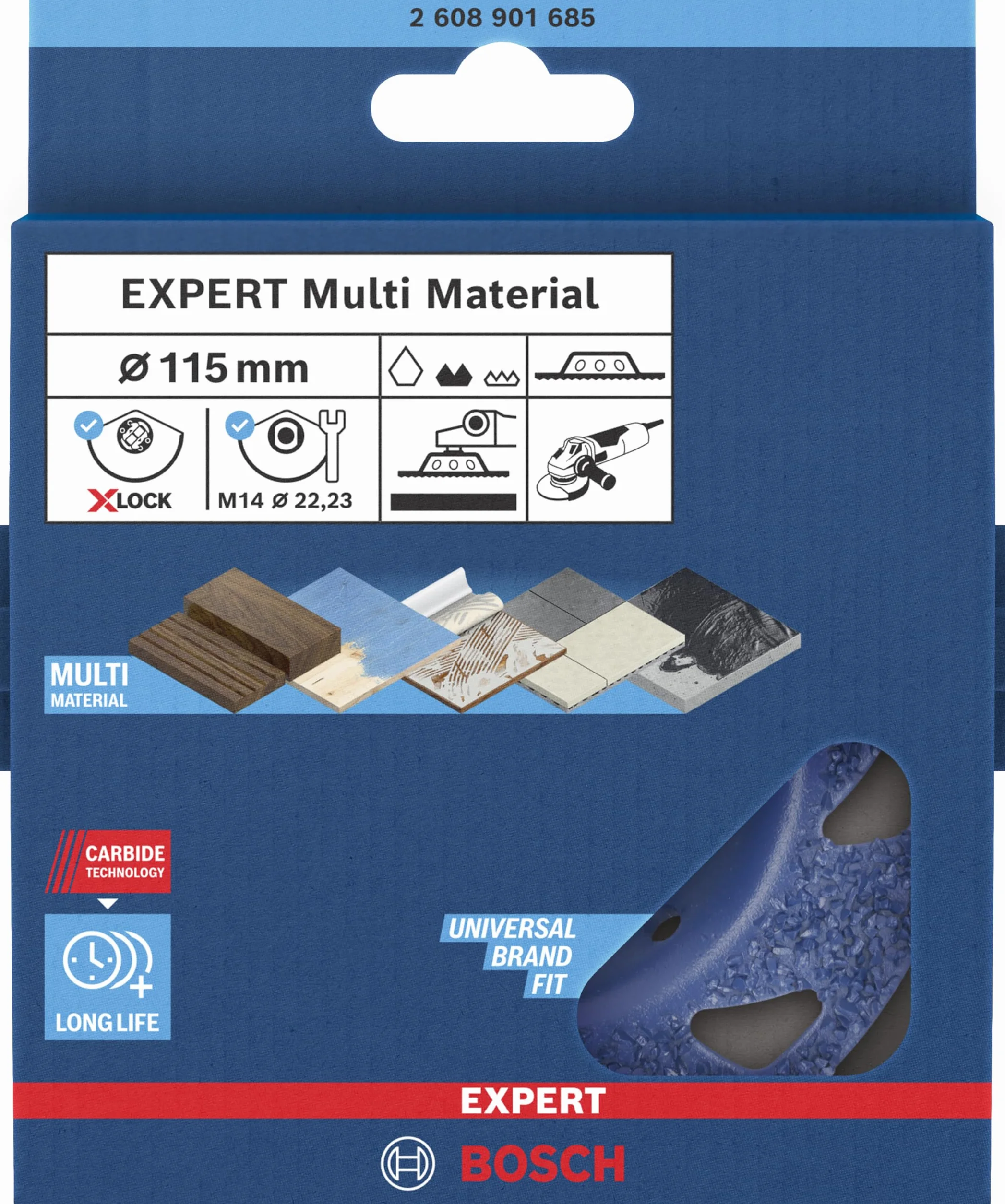 Bosch EXPERT Multi Material Mola a tazza Carbide Ø 115 mm grana media