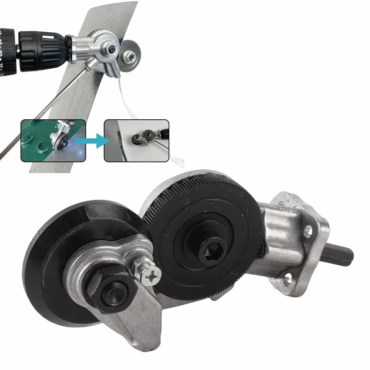 Trapano Elettrico Taglierina per Metallo - Attacco per Trapano Portatile Utensile per il Taglio di Metalli - Accessorio Efficiente per Trapano e Metal Cutting