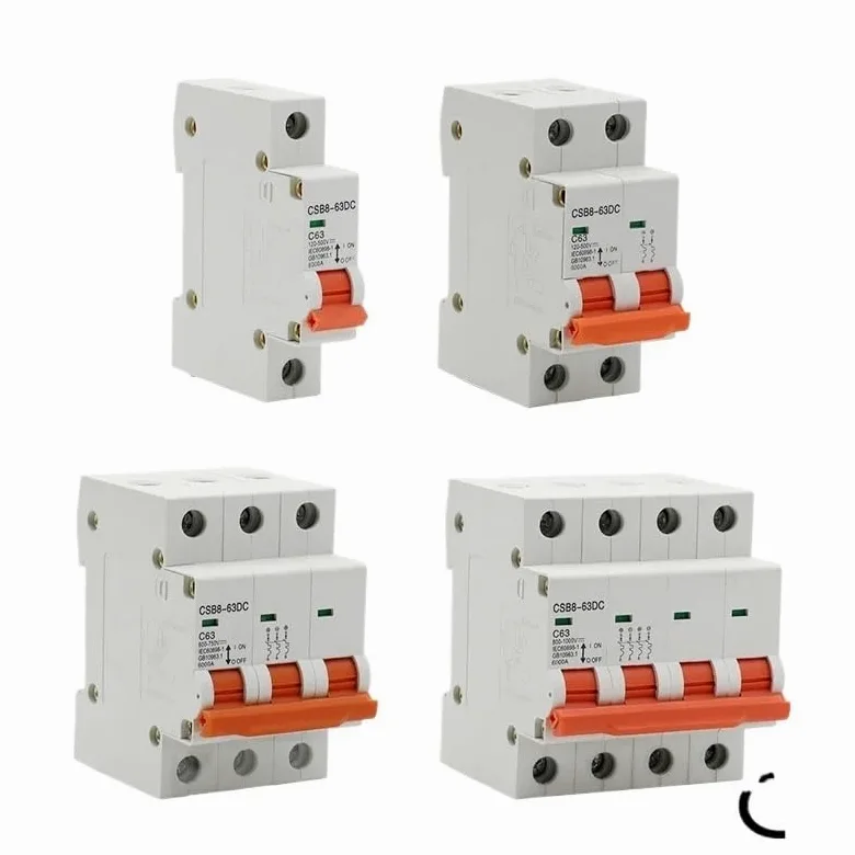 Interruttore Magnetotermico Differenziale 1P 2P 3P 4P DC 250V-1000V 10Mini Solare MCB Fusibile Sistema Fotovoltaico Energia 3/6/10/16/20/25/32/40/50/63/80/100/125A(4,125A)