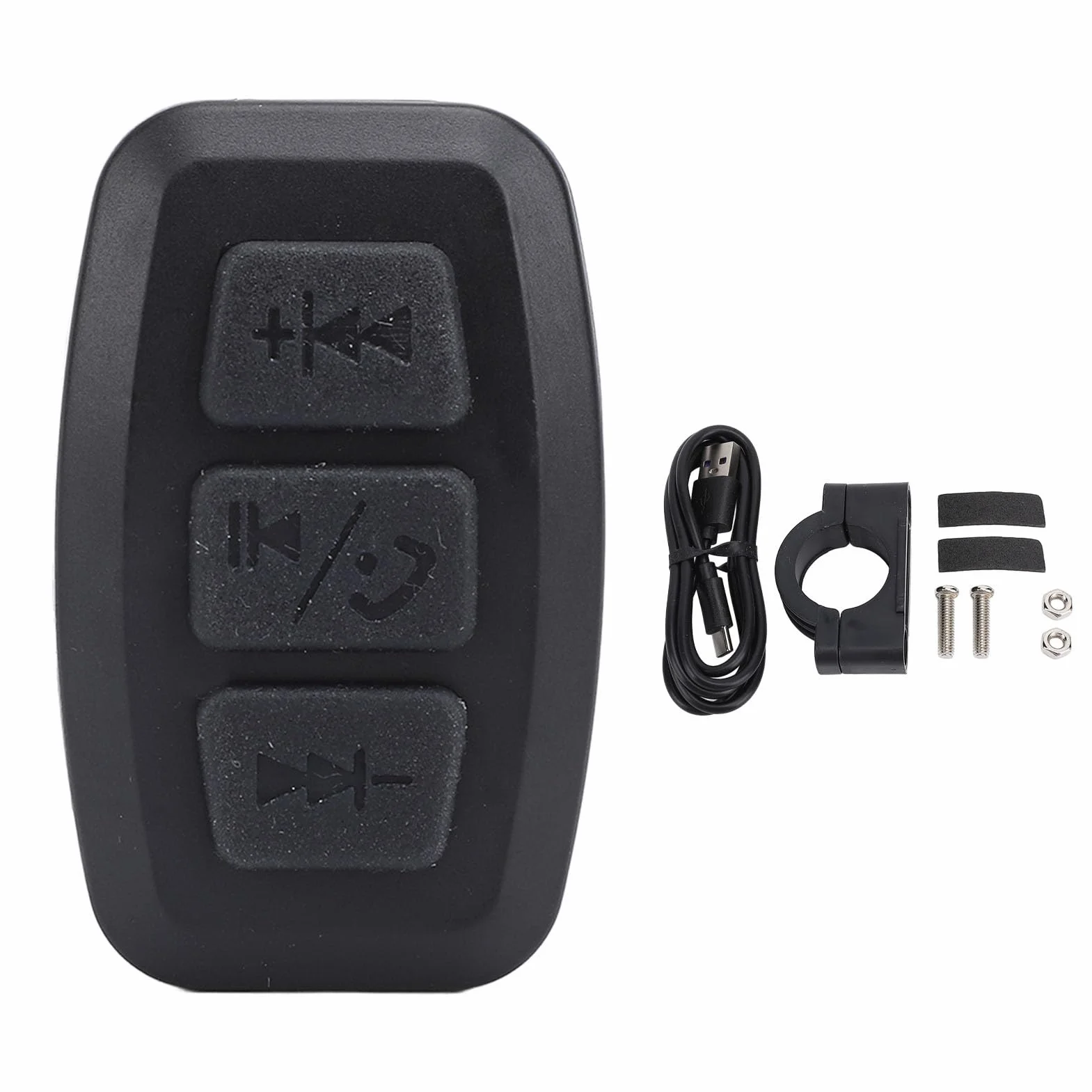 Pulsante multimediale Bluetooth remoto, controllo selfie telecomando musicale regolabile ricaricabile impermeabile, pulsante di controllo del volante per auto, bici, moto,