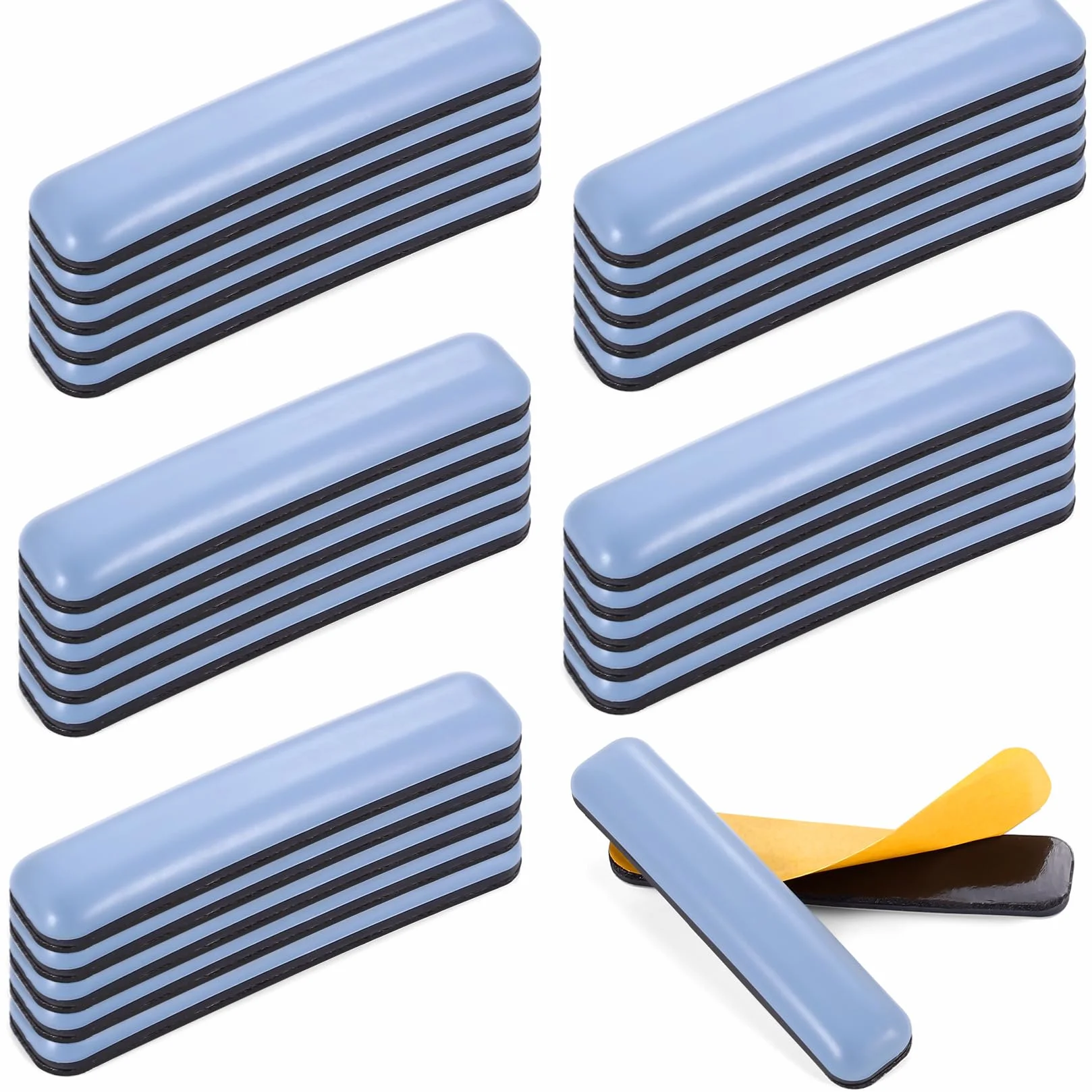 Scivoli per Mobili Pesanti Teflon PTFE Adesivi Rettangolari 16x75 mm, Spostare Sedie Divani Tavoli Letti