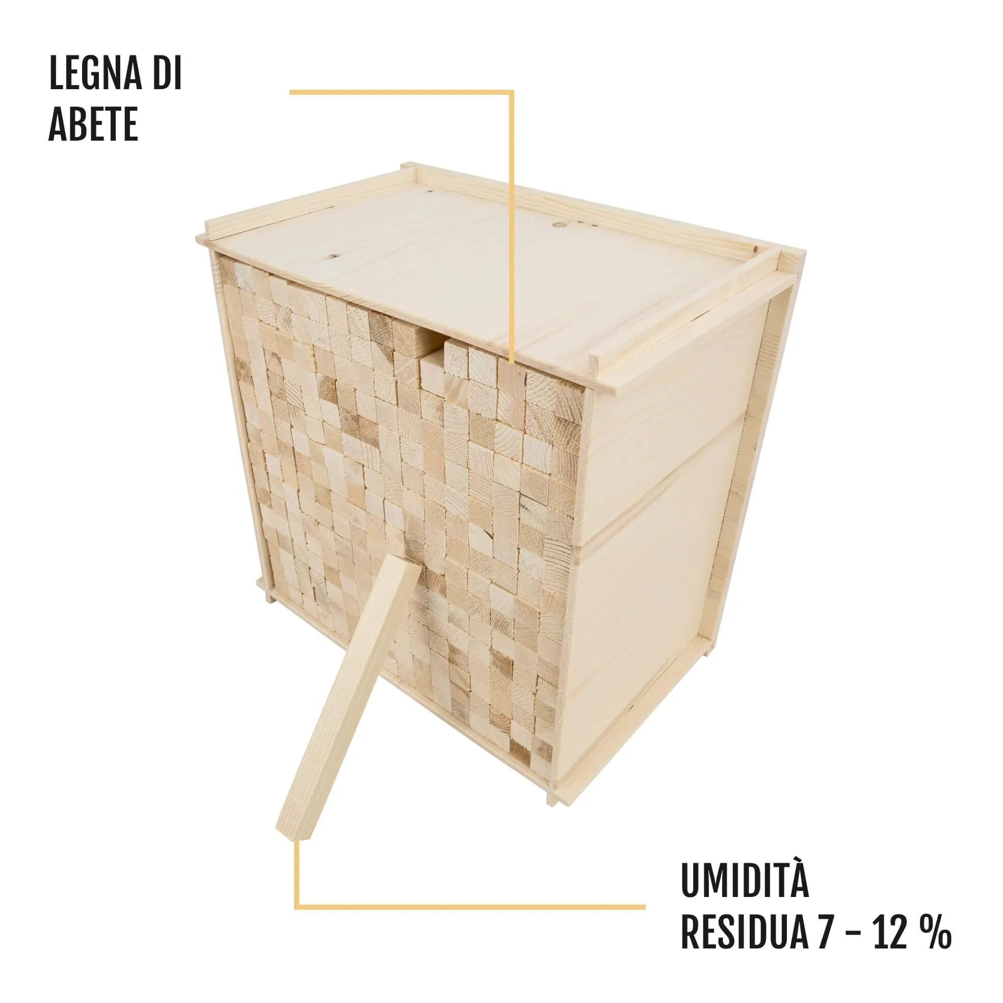 Delegn Legnetti Accendifuoco Eccellente Qualità Essicata di Abete-Larice per Stufa, Camino, Caminetto, BBQ, Forno, Confezionata in 6 Scatole di Legno 256 pezzi - 30 Kg Totale