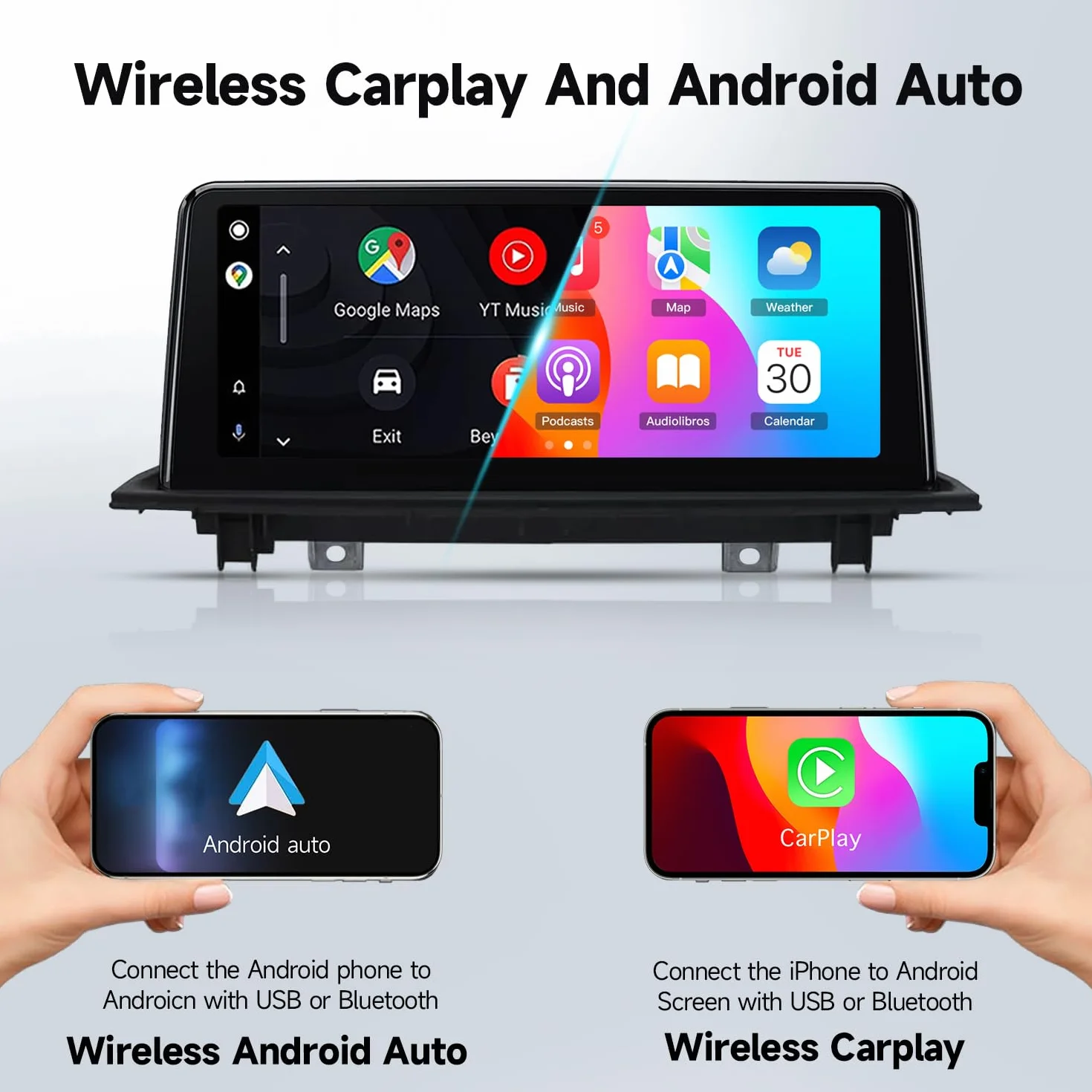 CTB 10.25" CarPlay Android Auto per BMW X1 F48 2015-2017 | Sistema Linux | Compatibile NBT | Schermo Touch Multimediale Retrofit upgrade Plug & Play