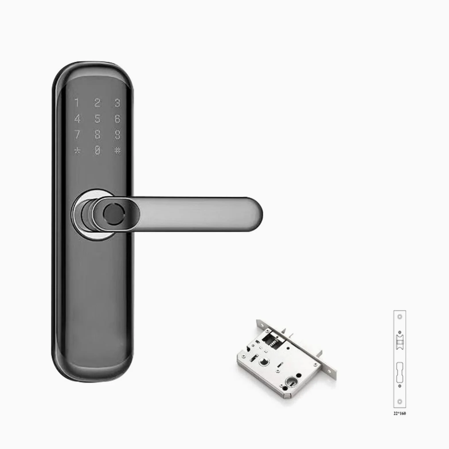 Serratura Smart, Impronta Digitale biometrica Tastiera Digitale Codice di Accesso Senza Chiave Serratura Intelligente con Maniglia(Kit10)