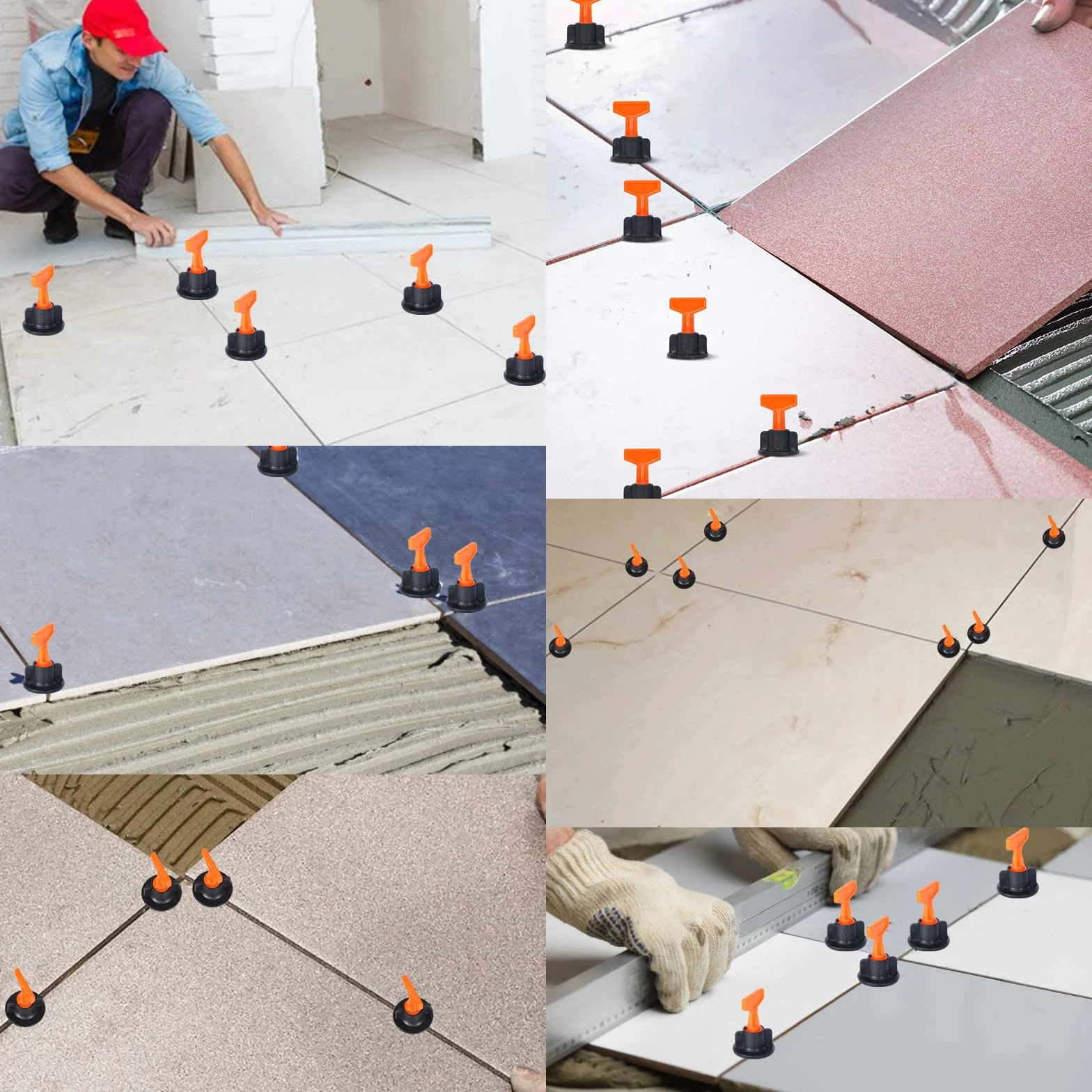 Profesjonalny system poziomowania płytek 150 krążków 500x2mm 500x3mm 3 klucze 20 trzpieni stalowych