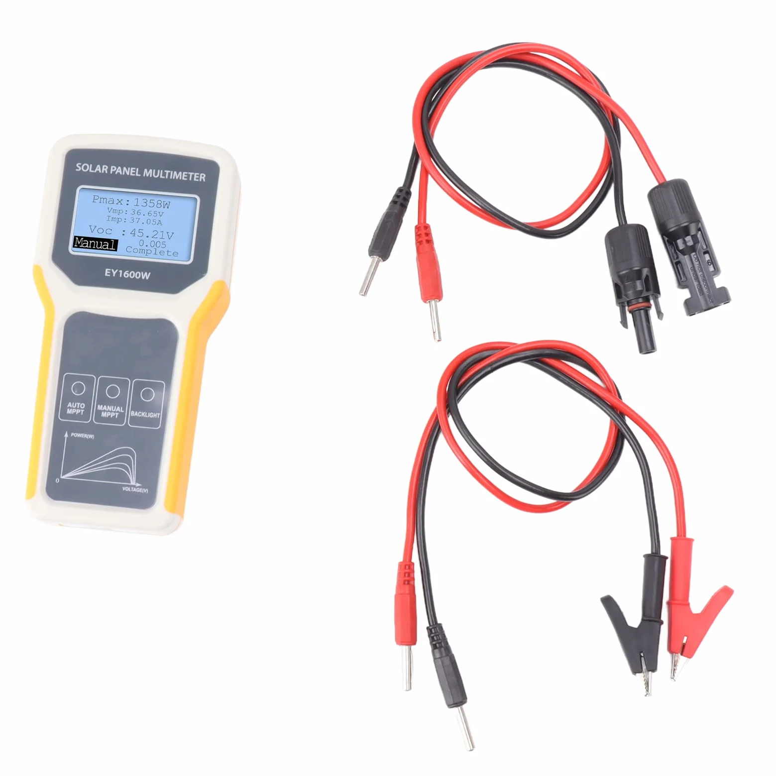 VGEBY Multimetro, Materiale ABS, Tester per Pannelli Solari con Retroilluminazione LCD per Test di Tensione a Circuito Aperto MPPT, Ideale per Installatori e Utenti di Pannelli Solari
