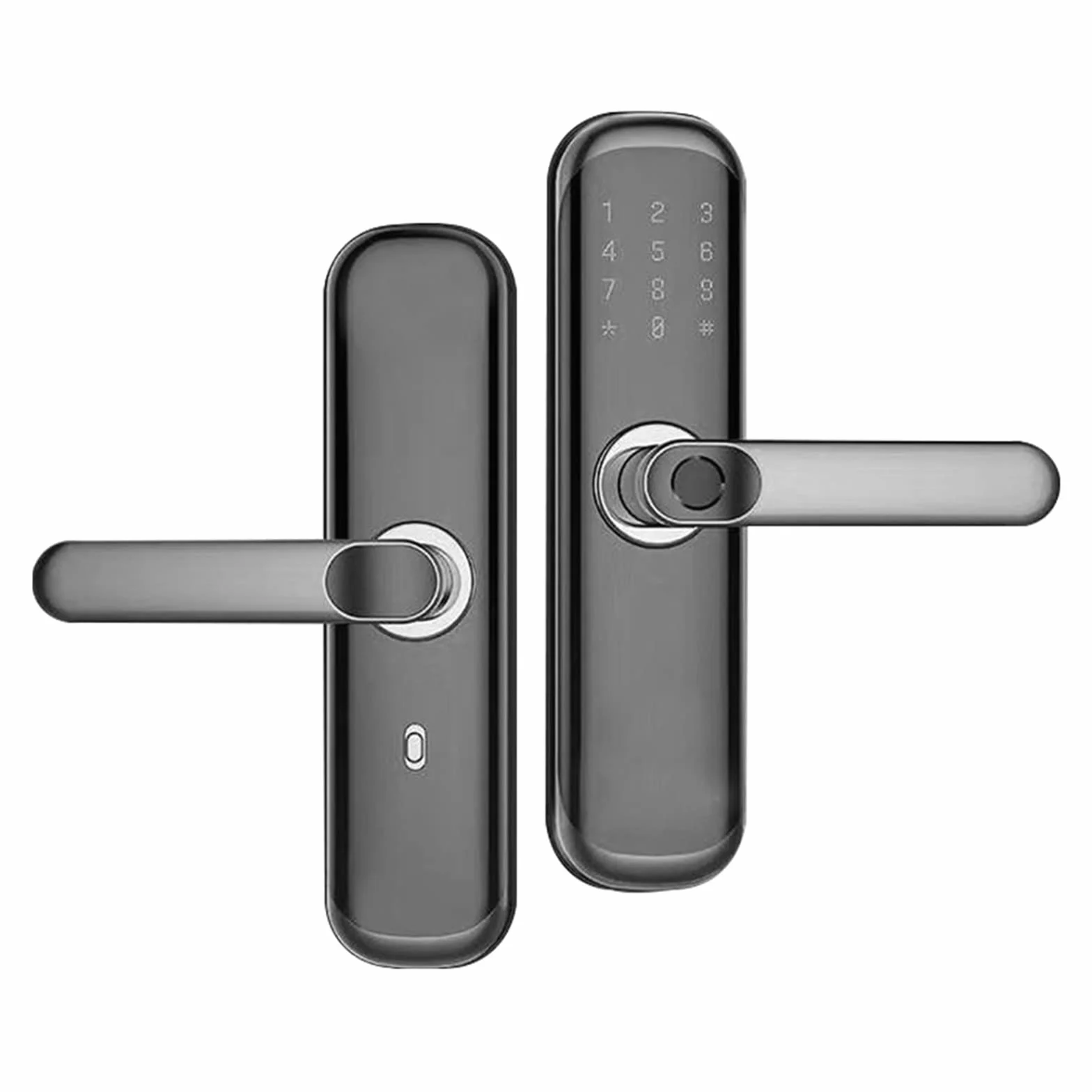 Serratura Smart, Impronta Digitale biometrica Tastiera Digitale Codice di Accesso Senza Chiave Serratura Intelligente con Maniglia(Kit10)