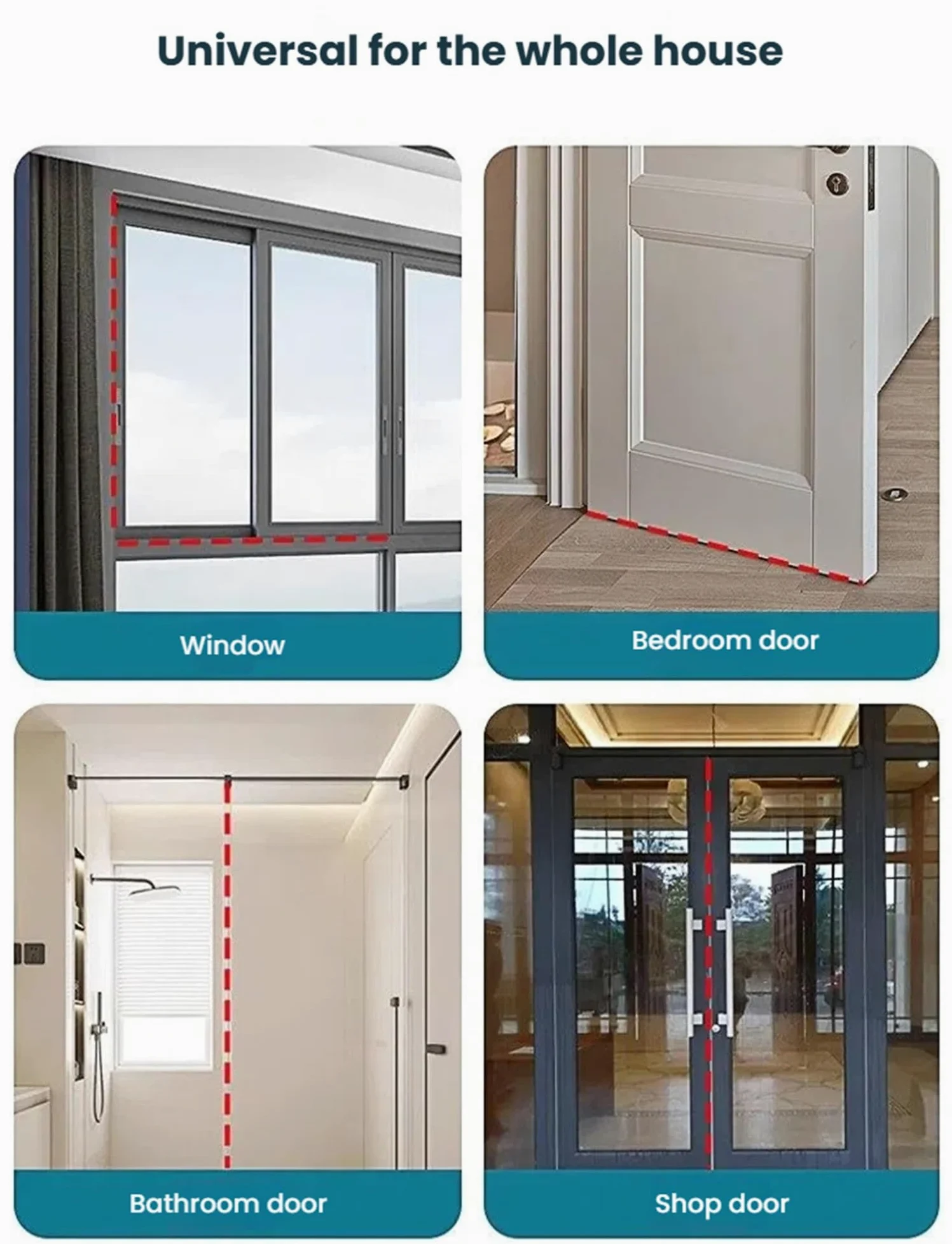 Nastro isolante isolante per porte e finestre, antivento, insonorizzante, per uso domestico e bagno, soluzione di tenuta ad alta efficienza energetica