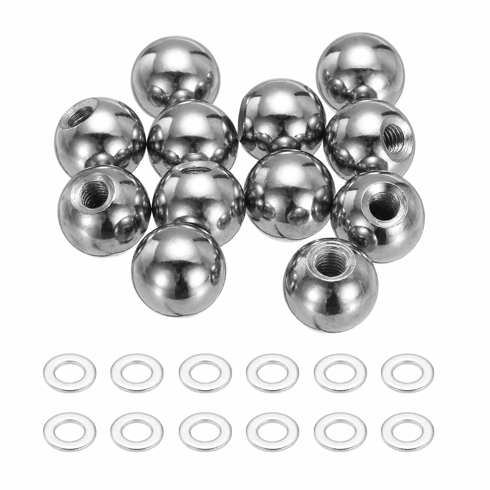 sourcing map 12 pomelli filettati a sfera M4 x 12 mm acciaio al carbonio dadi a sfera decorazioni per lampade fai da te