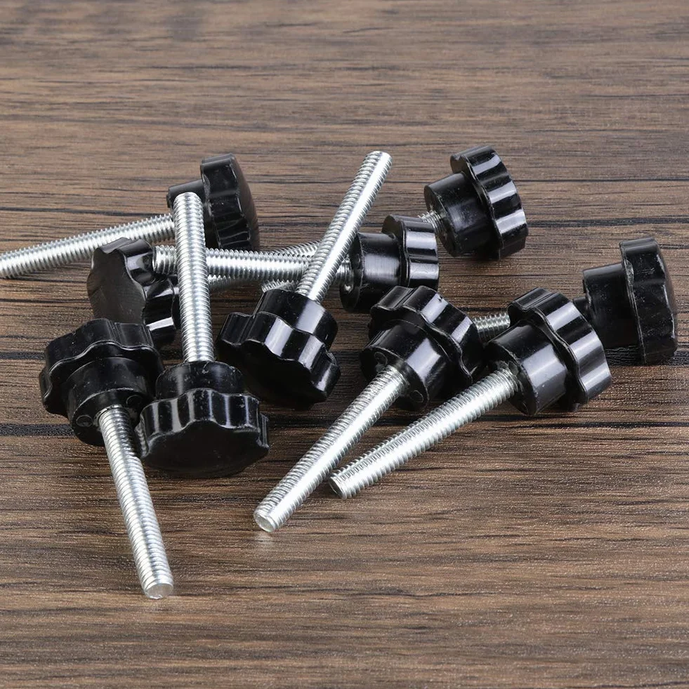 Vegena Vite a Stella M8 x 50 mm, 10 Pezzi, Dado Nero per Macchina Utensili