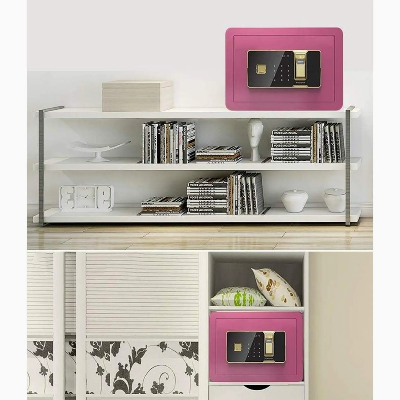 Cassaforte in acciaio, sicura e ignifuga, impermeabile, cassaforte digitale di sicurezza grande con display a LED, struttura in acciaio solido con serratura a catenaccio design per casa hotel pistola
