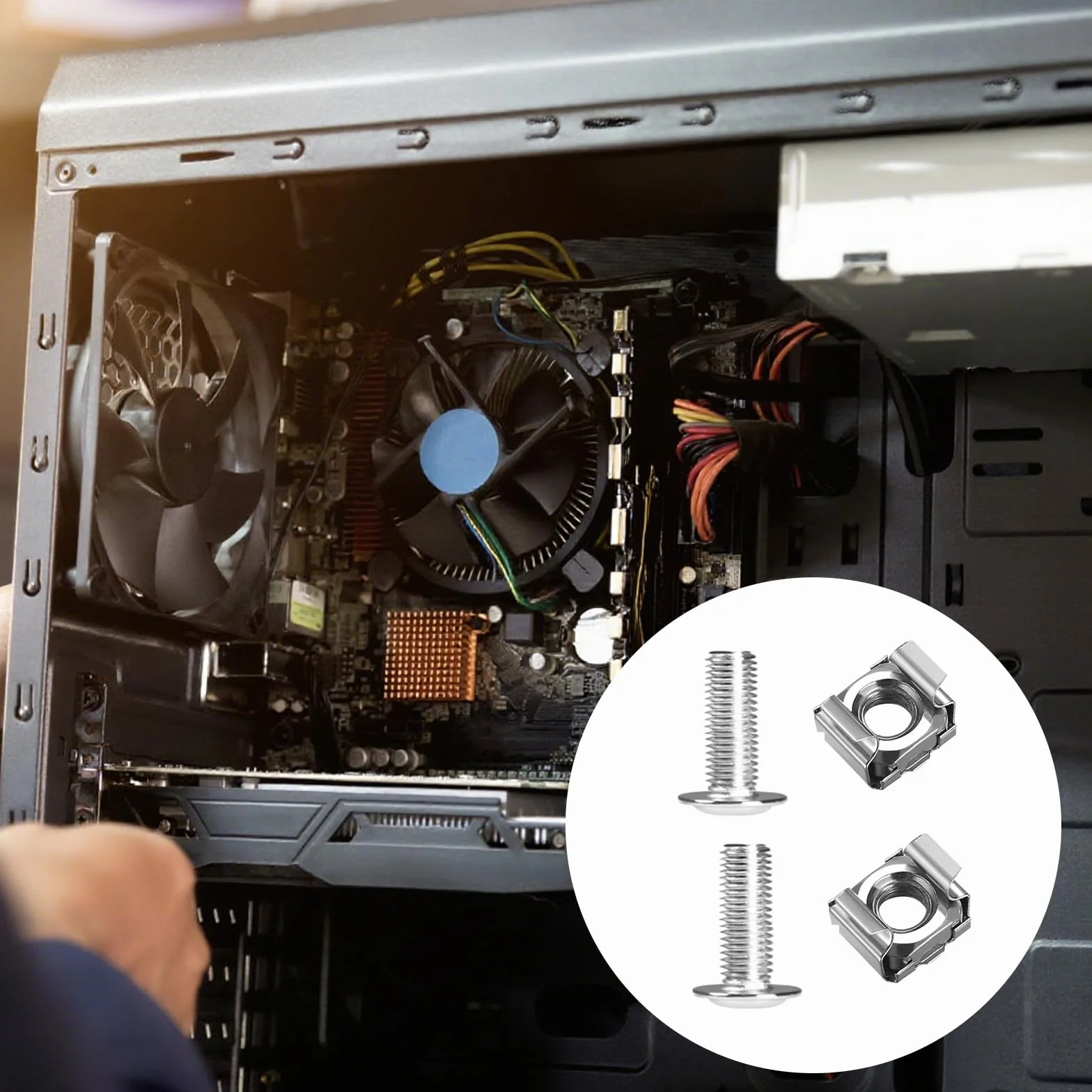 Set di Viti con Gabbia M6x16mm per Armadio Rack, Viti e Dadi di Montaggio per Server Accessori