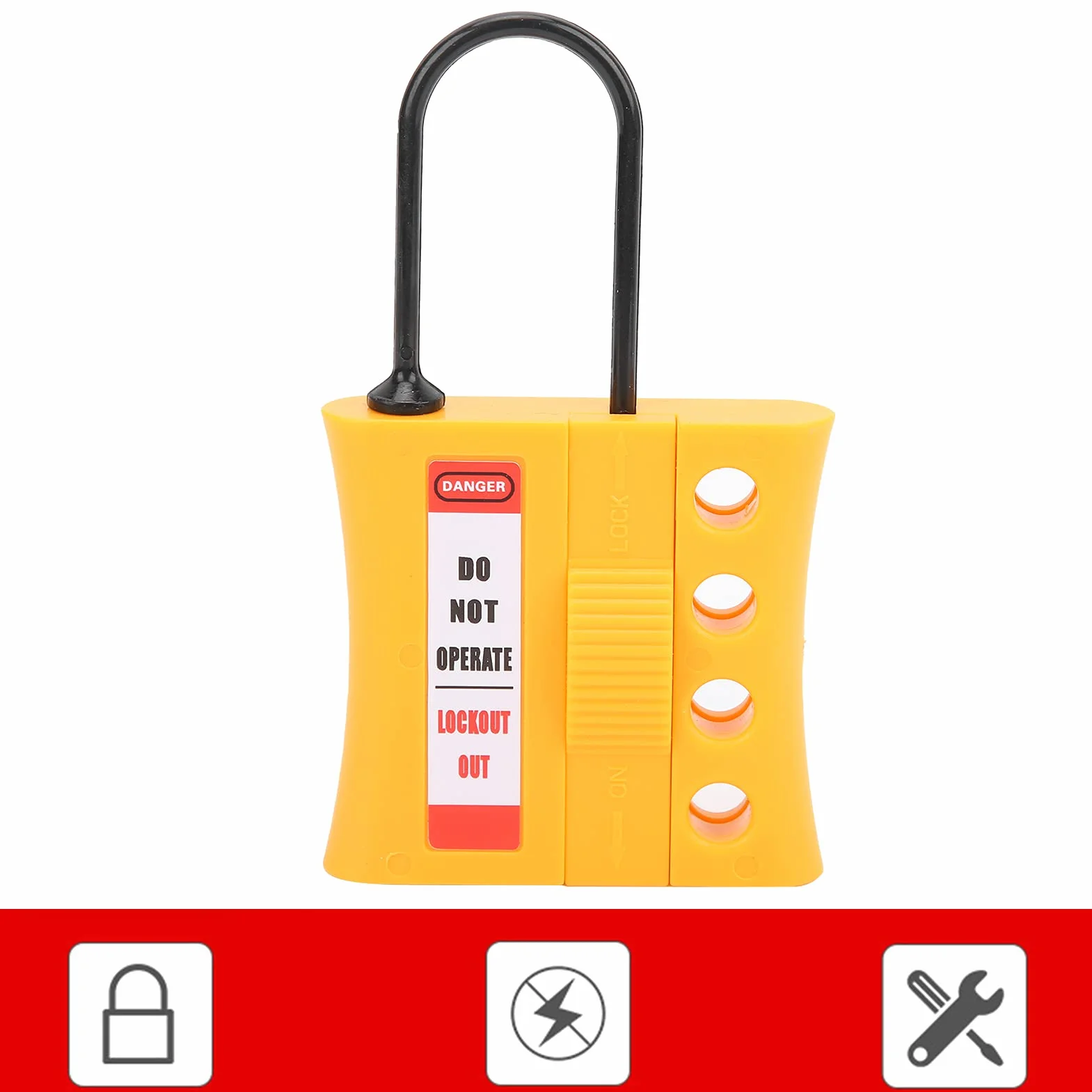 Lucchetto di Sicurezza in Nylon a 4 Fori Durevole 10 Pezzi 3 Mm per Isolamento Elettrico e Bloccaggio Adatto per Kit di Etichettatura per Blocco Elettrico